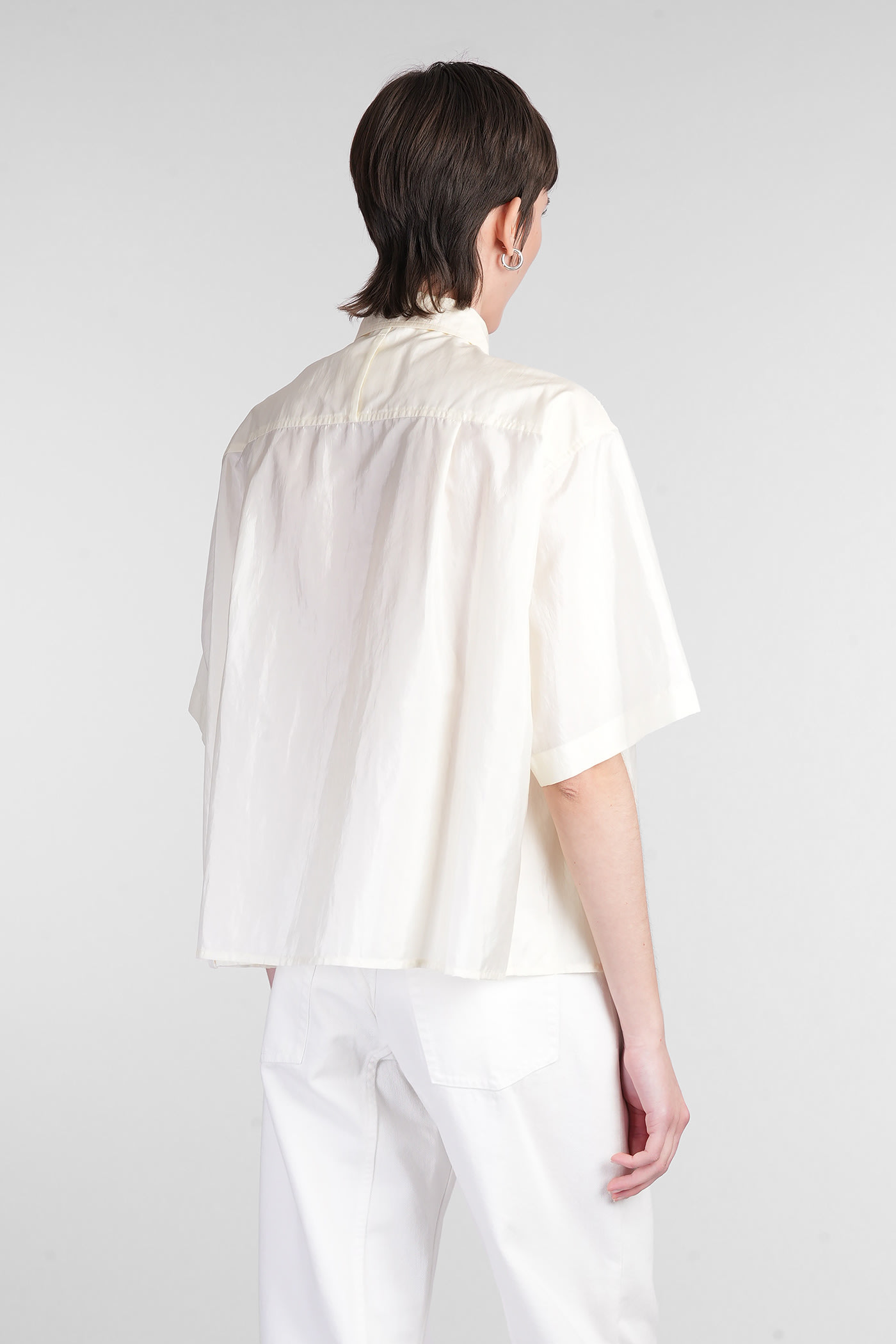 Shop Jil Sander Shirt In Beige Silk