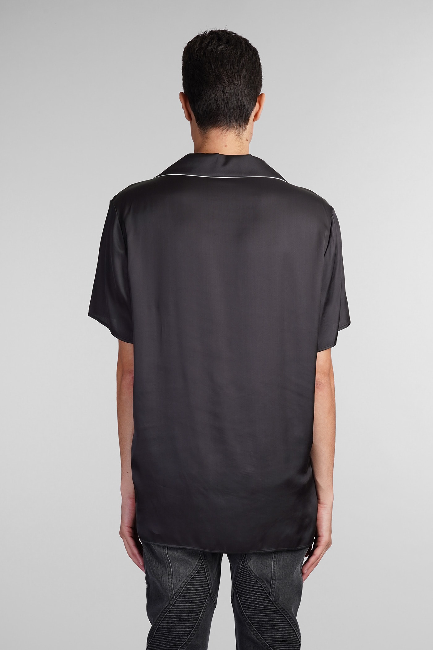 Shop Balmain Shirt In Black Viscose