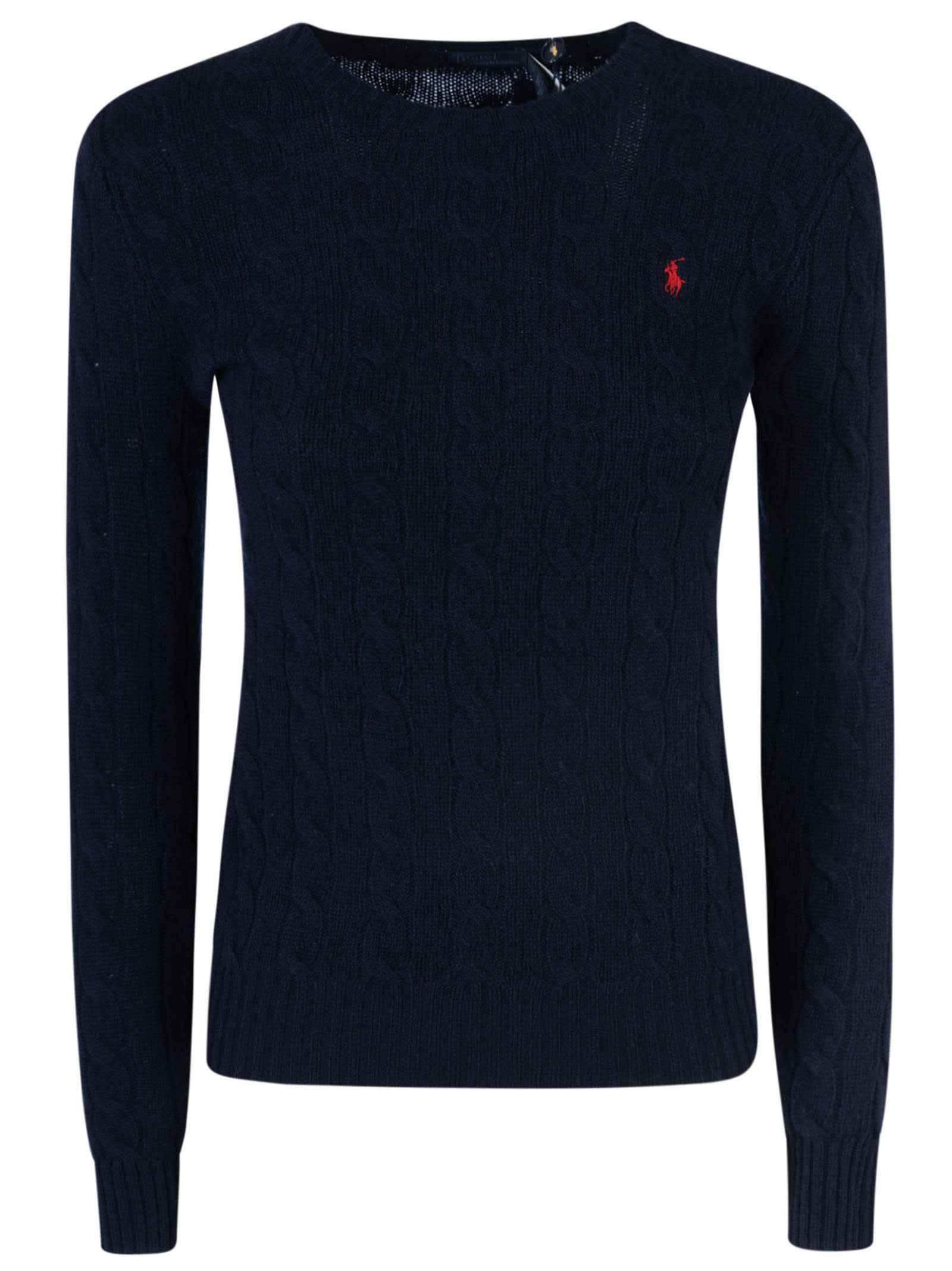 Shop Ralph Lauren Ribbed Sweater In Hunter Navy