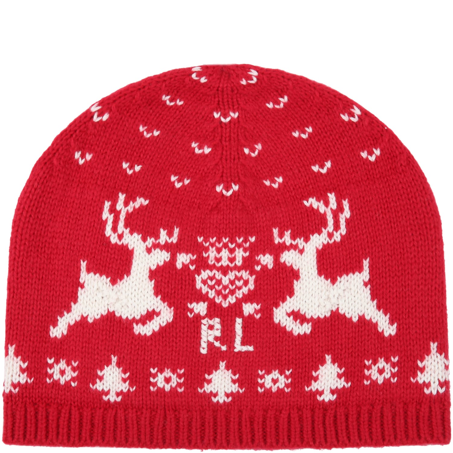 Ralph Lauren Red Hat For Kids With Reindeers