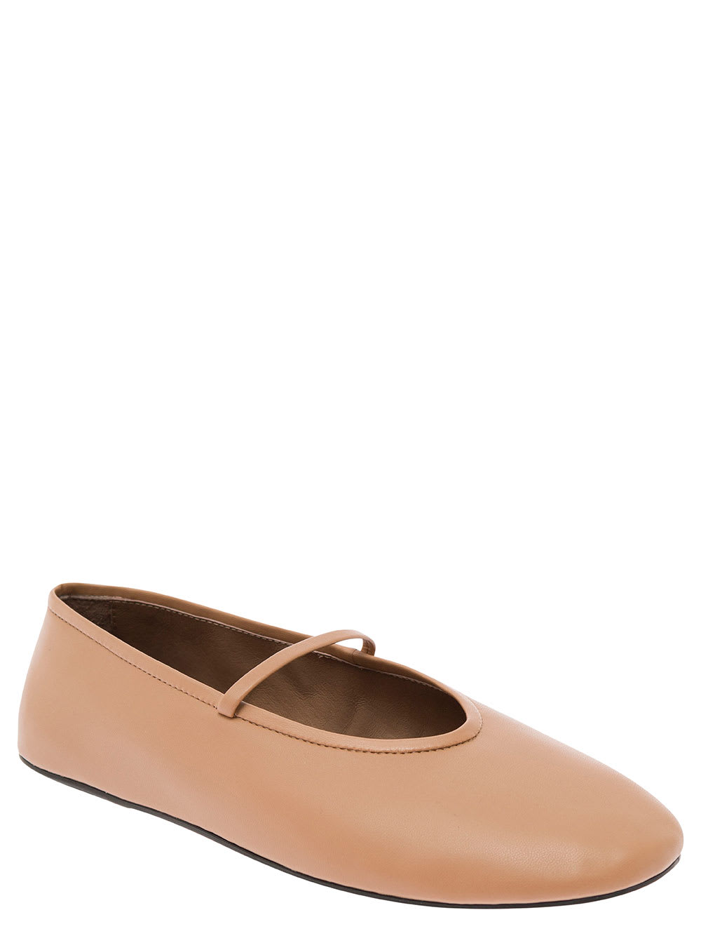 Shop Jeffrey Campbell Beige Ballet Flats With Almond Toe In Eco Leather Woman