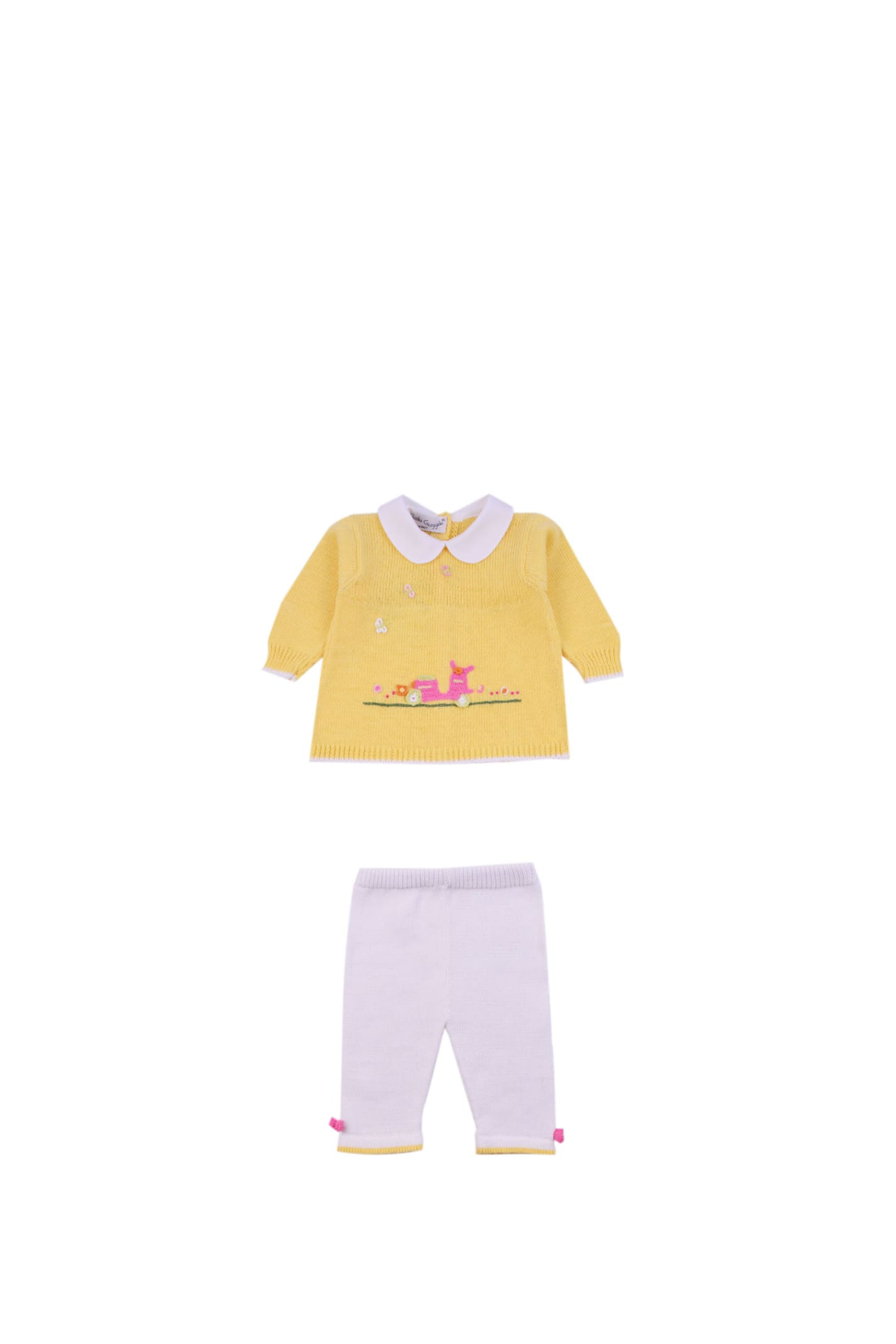 Piccola Giuggiola Babies' Cotton Suit In Yellow