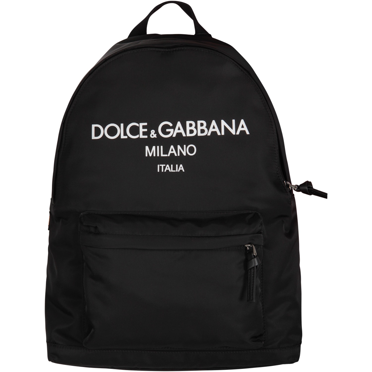 Dolce & Gabbana Black Backpack With White Logo For Kid