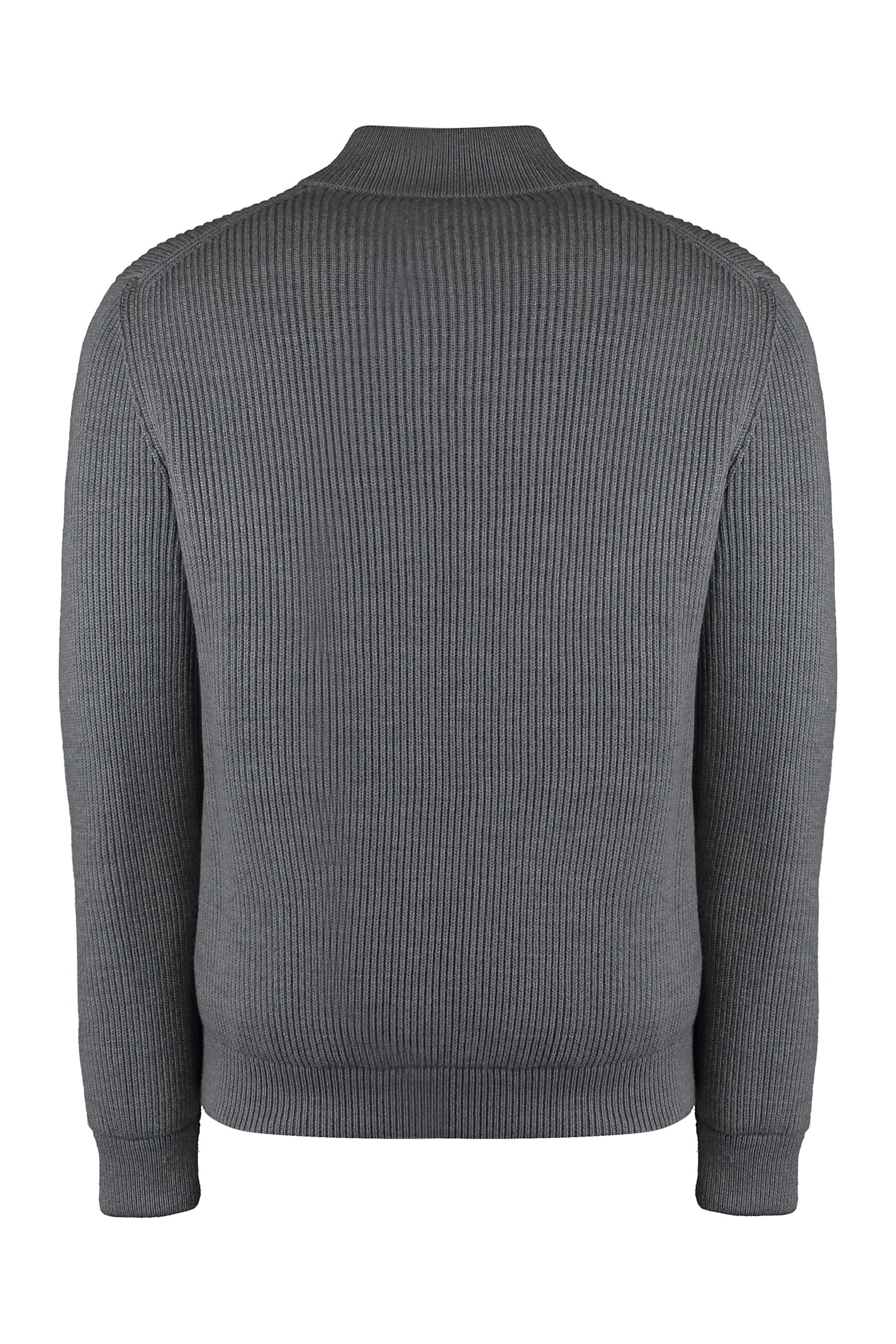 Moorer Rib-knit Cashmere Cardigan In Gray