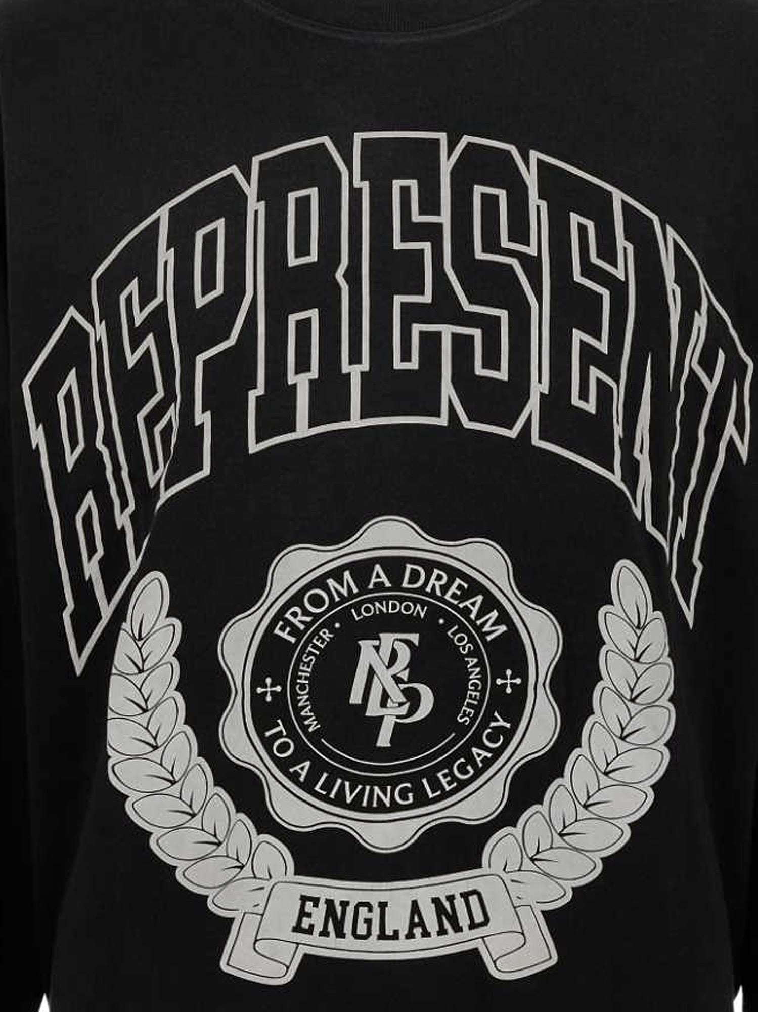 Represent Cotton Sweatshirt With Distressed Effect In Black