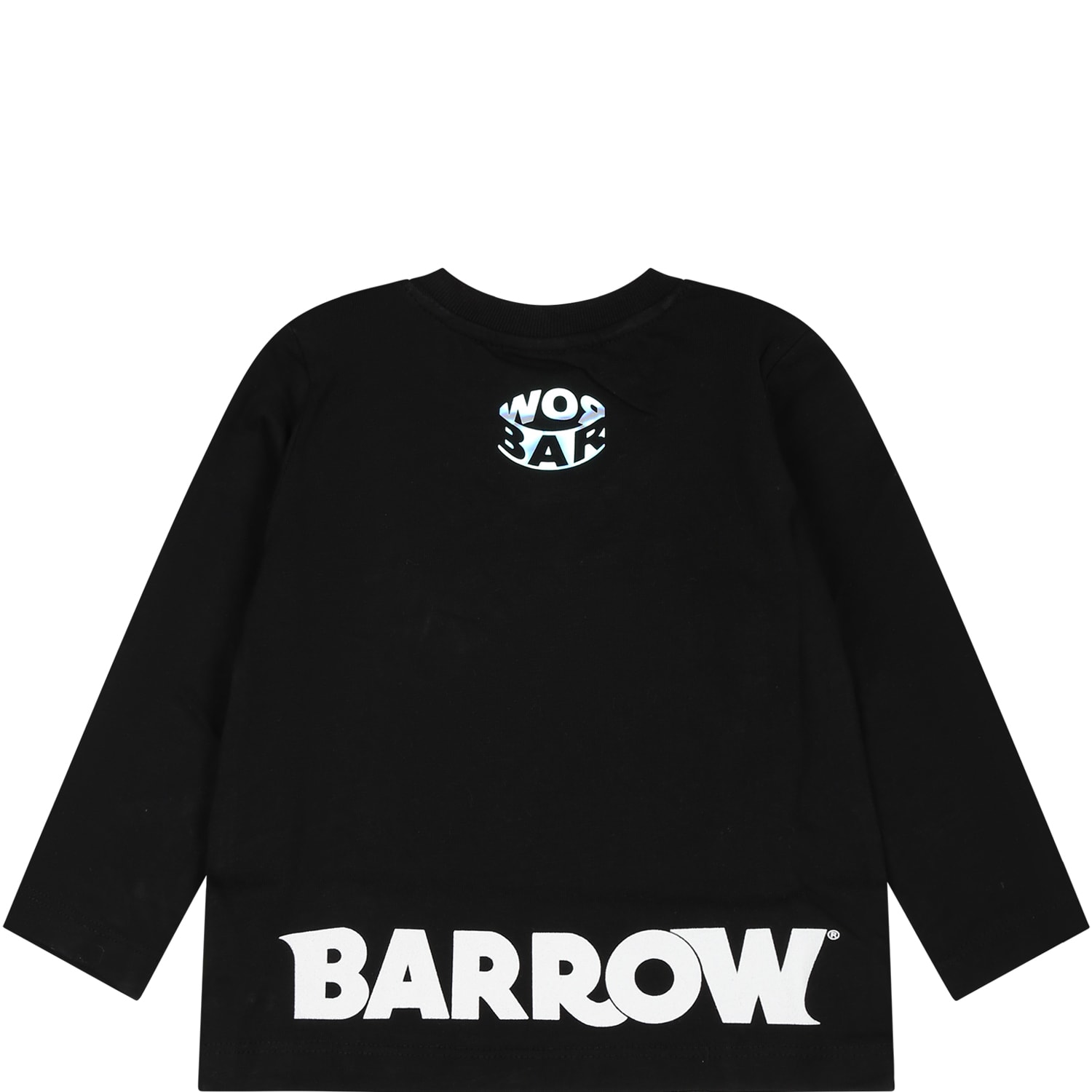 Shop Barrow Black T-shirt For Baby Kids With Logo And Smiley
