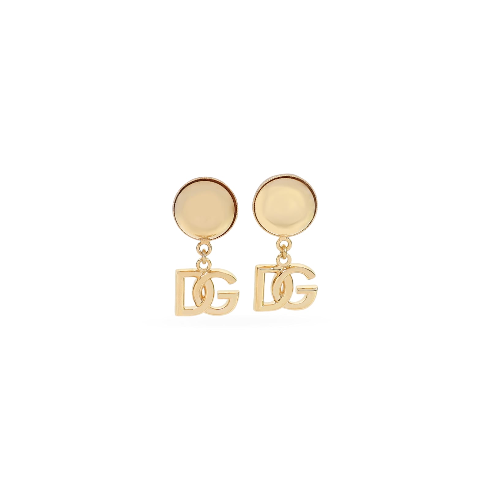 Dolce & Gabbana Dg Clips Brass Half-moon Stud Earrings In Gold