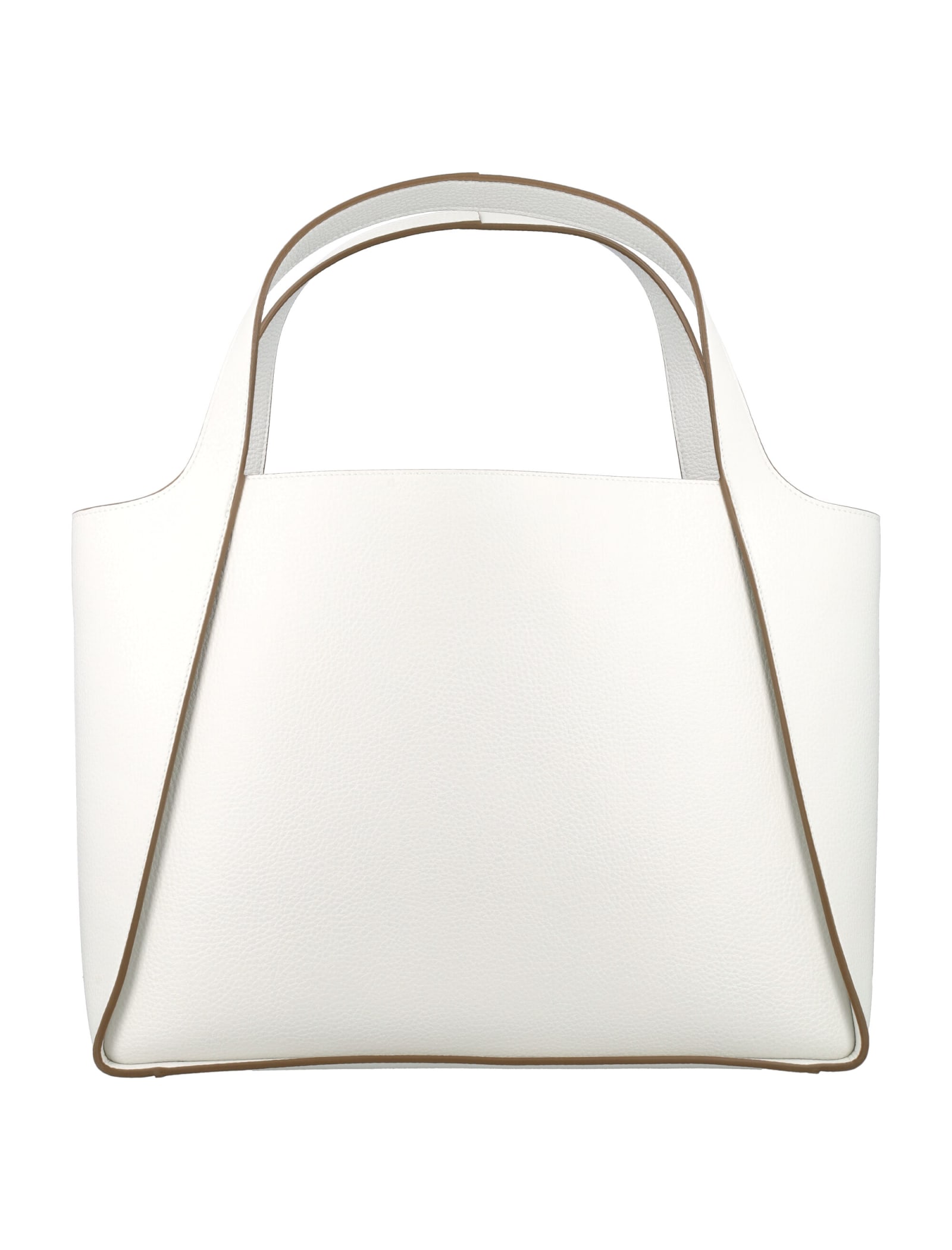 Shop Stella Mccartney Logo Grainy Alter Mat Tote Bag In Pure White