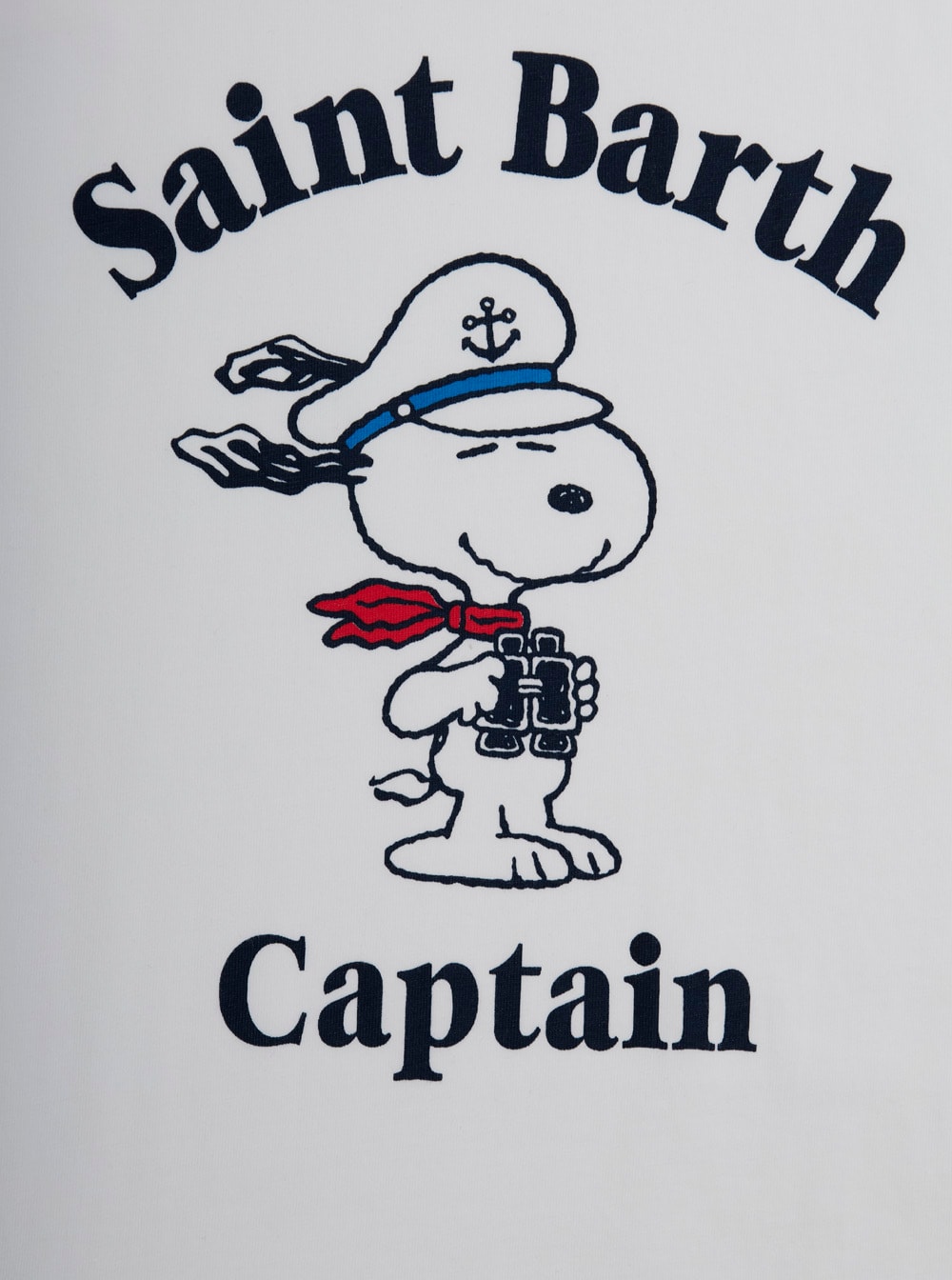 MC2 SAINT BARTH DEAN JR WHITE T-SHIRT WITH ROUND NECK AND MAXI LOGO PRINT ON THE FRONT IN COTTON BOY