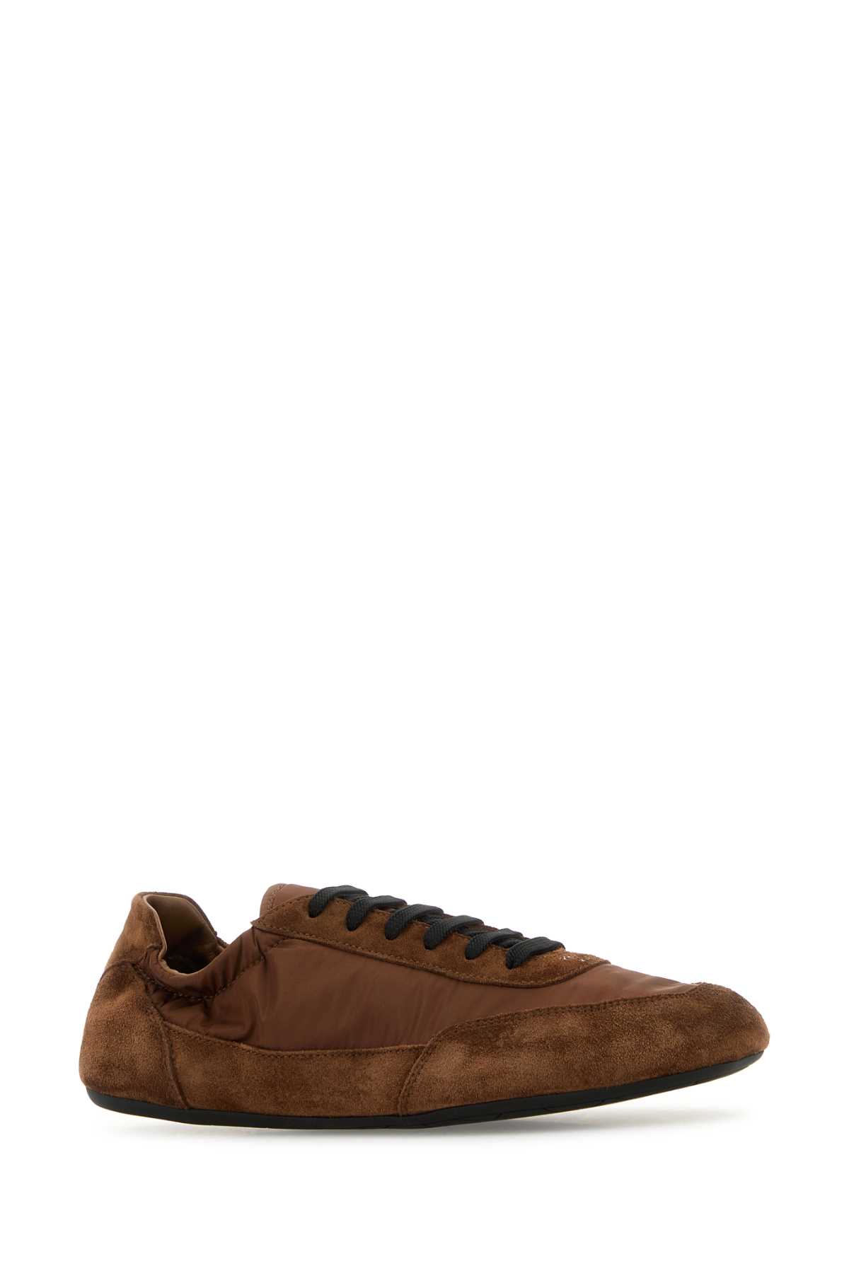Prada Geometric Tread Lightweight Ballerina Sole In Brown