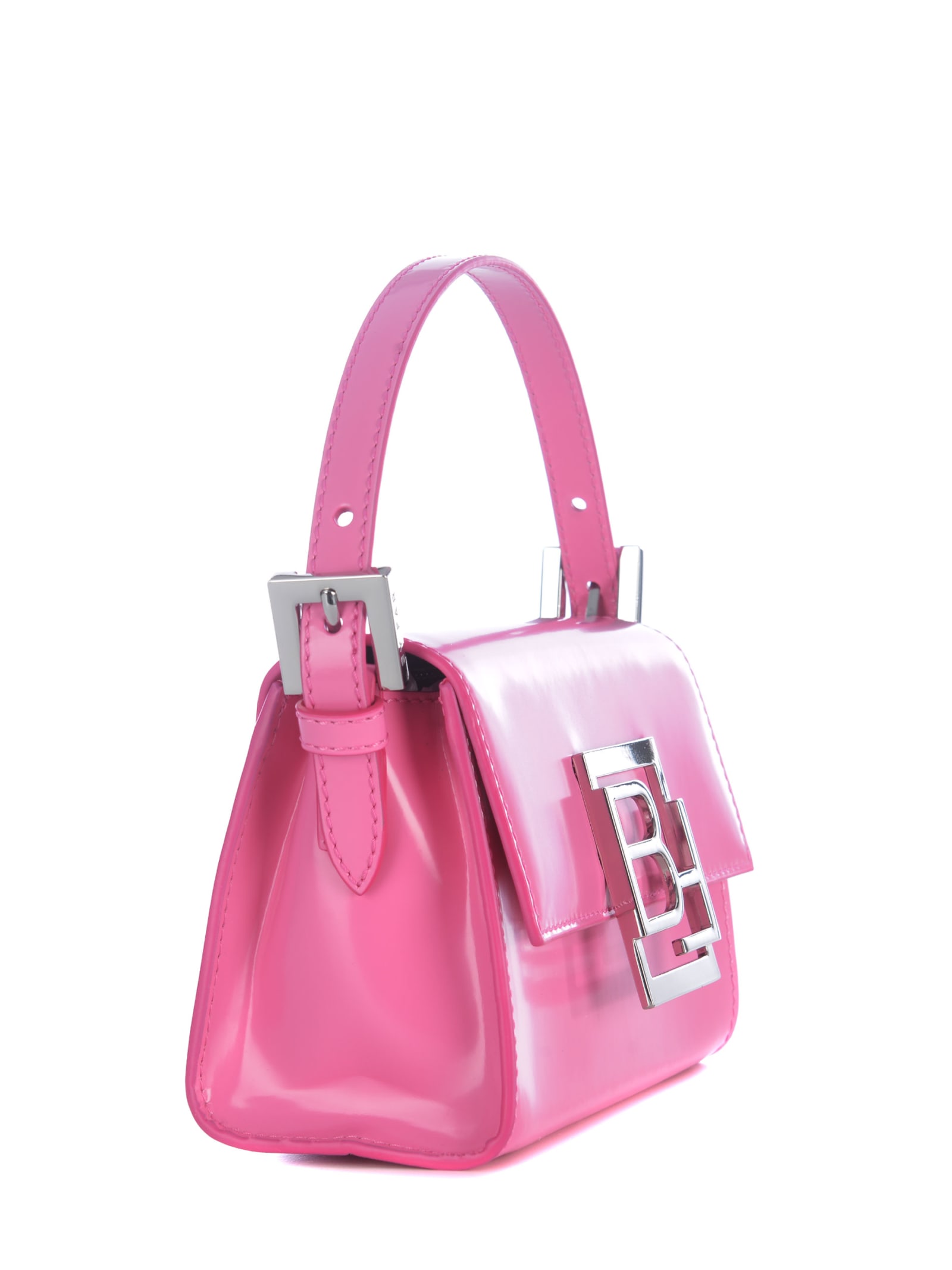 Shop By Far Mini Bag  Fran In Semi-patent Leather In Rosa