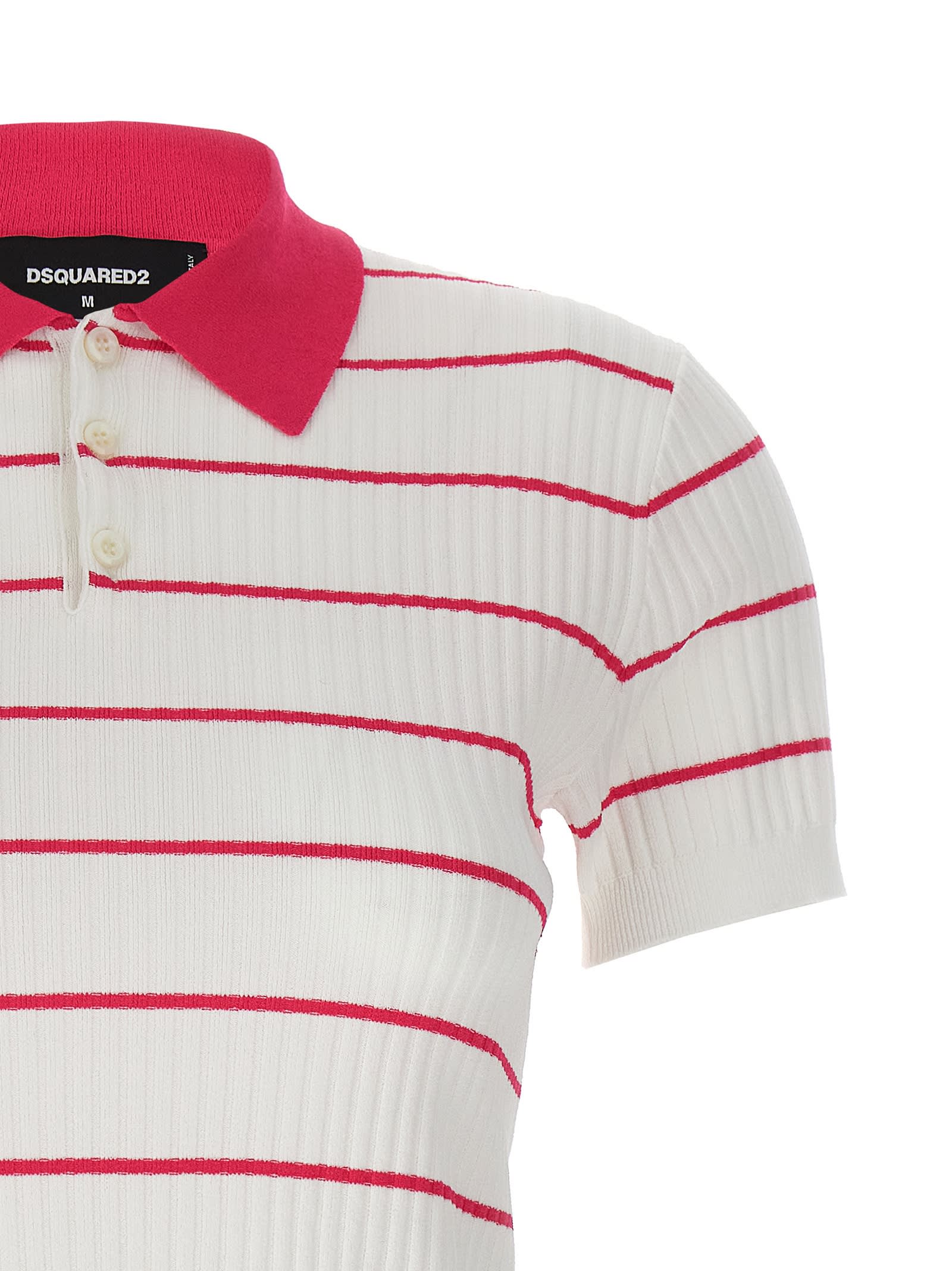 Shop Dsquared2 Striped Polo Shirt In Multicolor