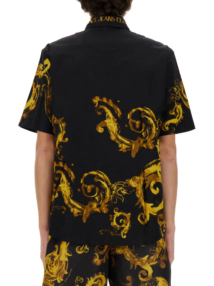 Shop Versace Jeans Couture Baroque Print Shirt In Black