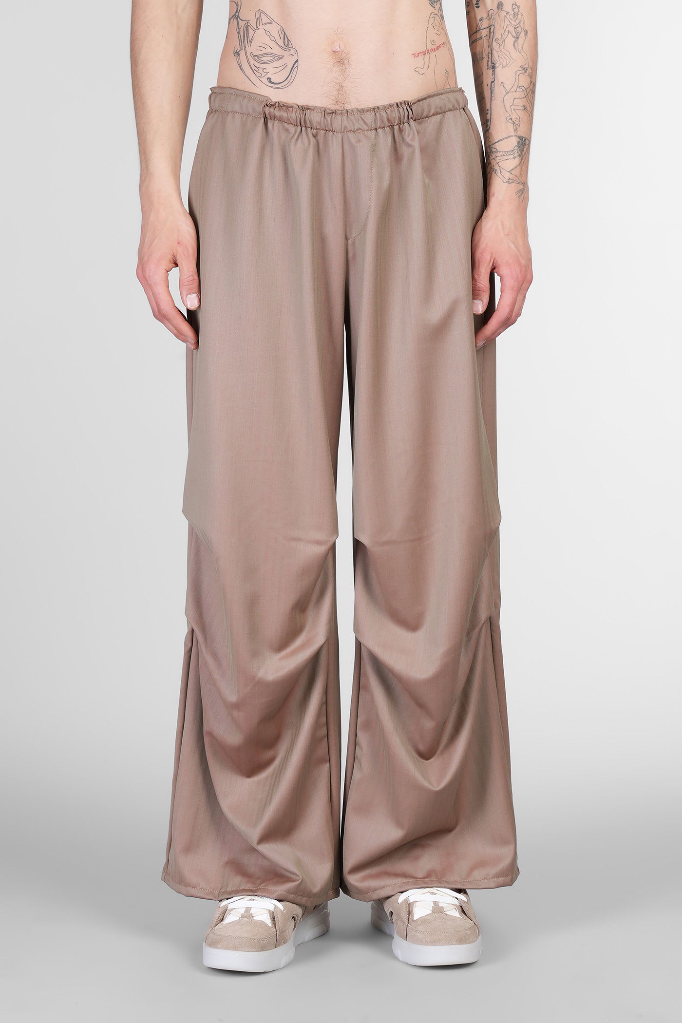 Fan Pants In Taupe Wool
