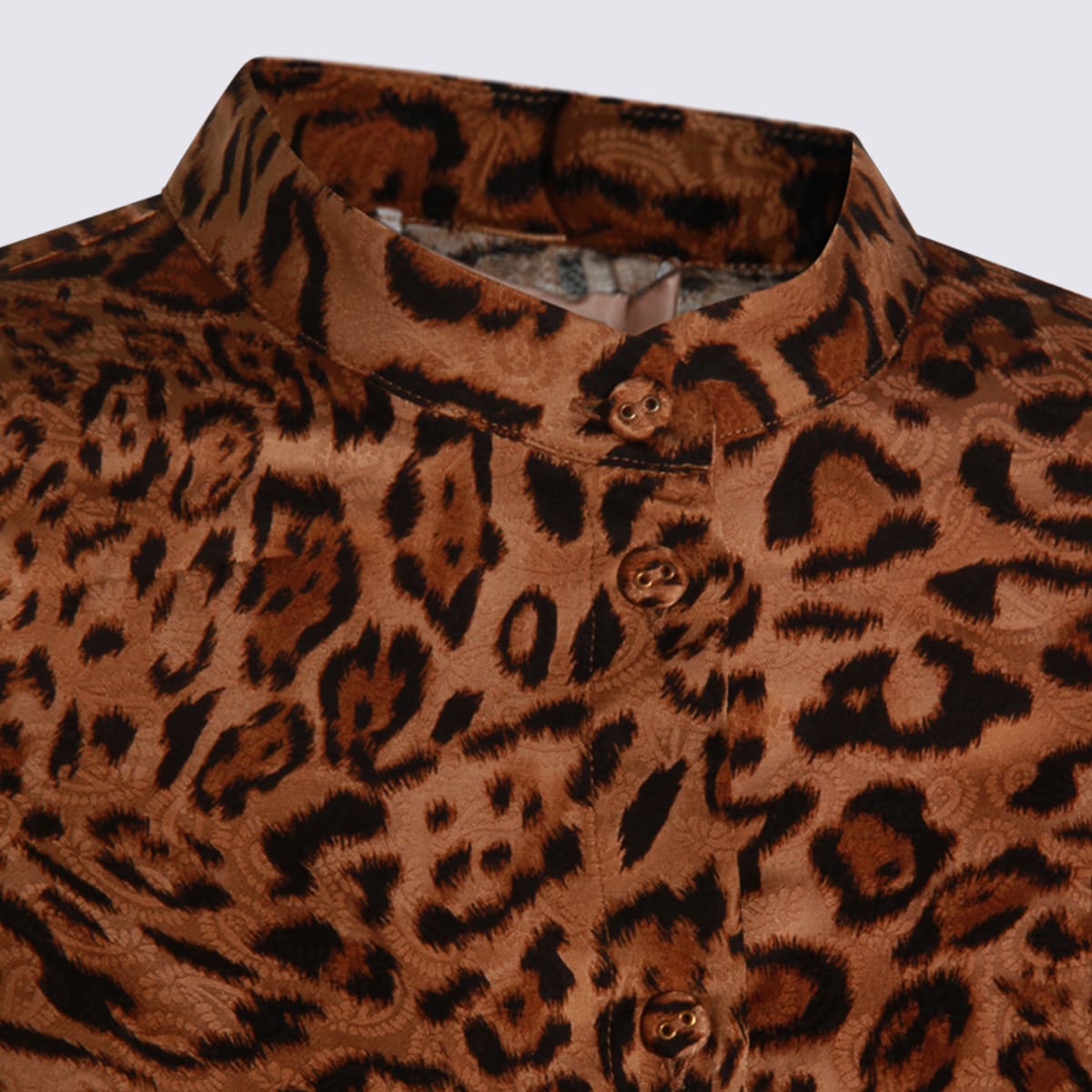 Twinset Brown Viscose Shirt In Animal Print