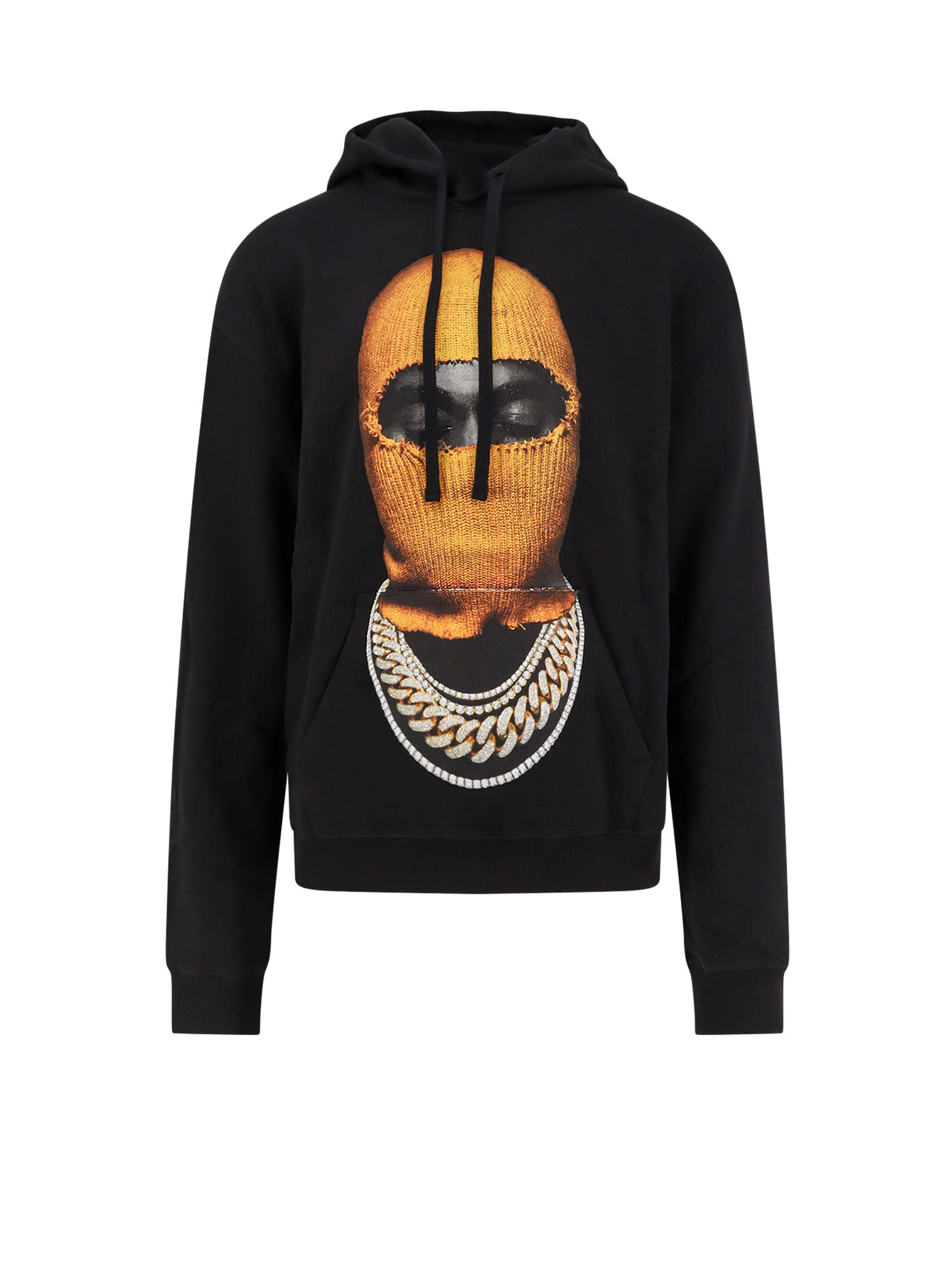Ih Nom Uh Nit Hooded Cotton Sweatshirt Featuring Graphic Print In Black