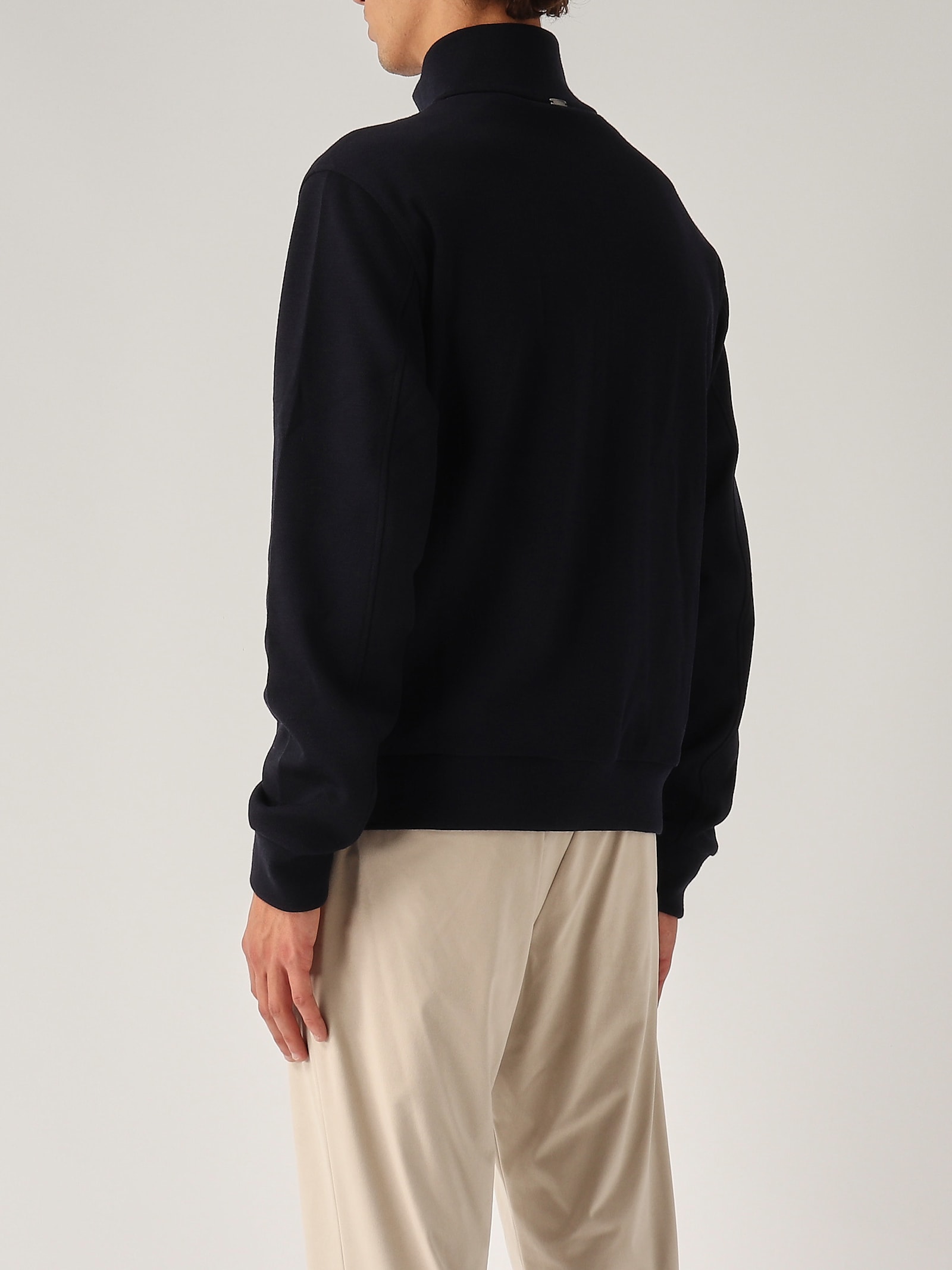 Shop Herno Cardigan Collo Dritto Cardigan In Navy