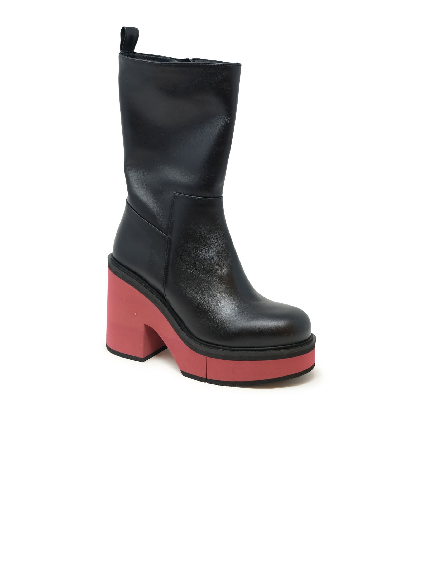 Paloma Barceló Paloma Barcelo 112302 Black Leather Brook Boots In Black