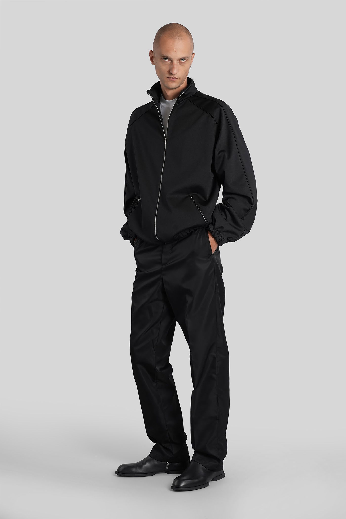 Jil Sander Sweatshirt Zip Up Sweatshirt In Black Cotton In Black