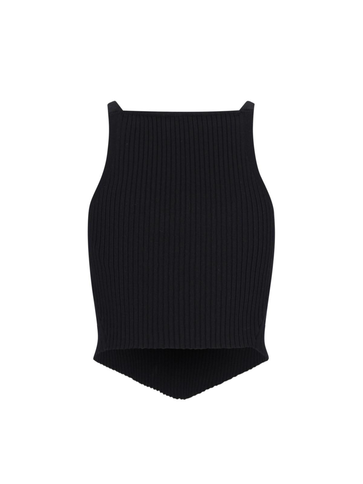 Courrèges Knit Top In Black