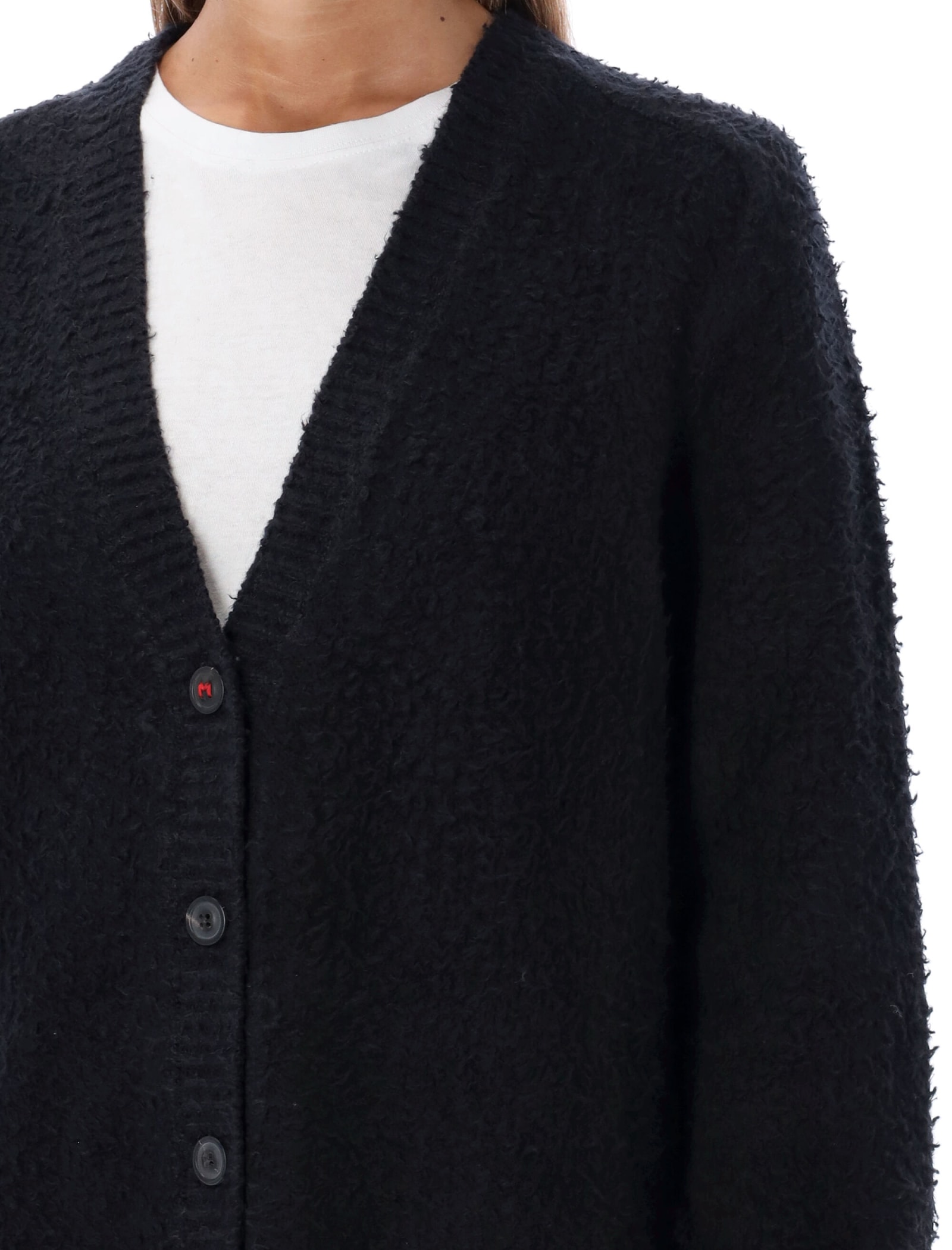 Shop Maison Margiela Oversize Cardigan In Black