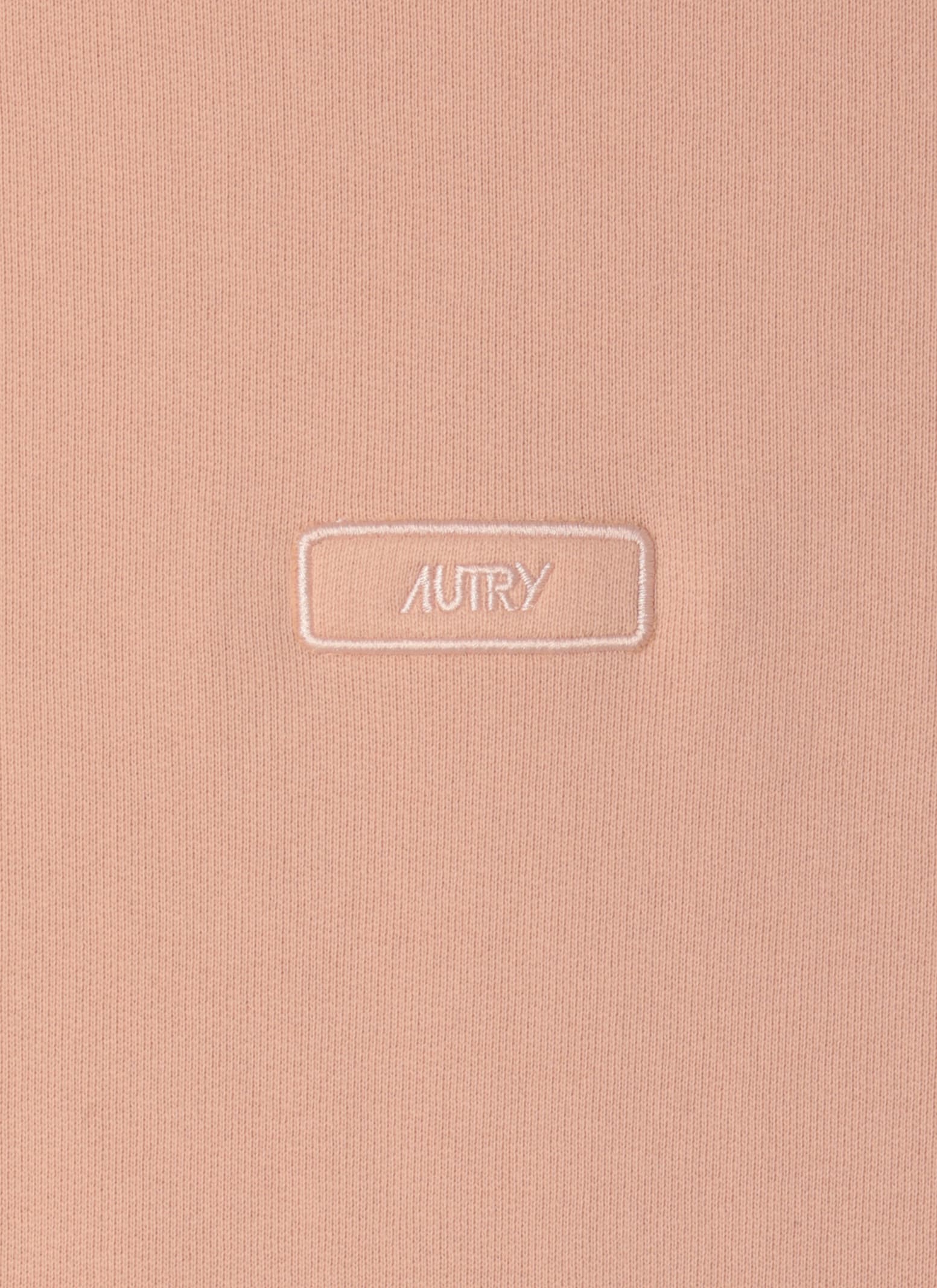 Autry Relaxed-fit Cropped Sweatshirt With Subtle Logo Detail In Pink