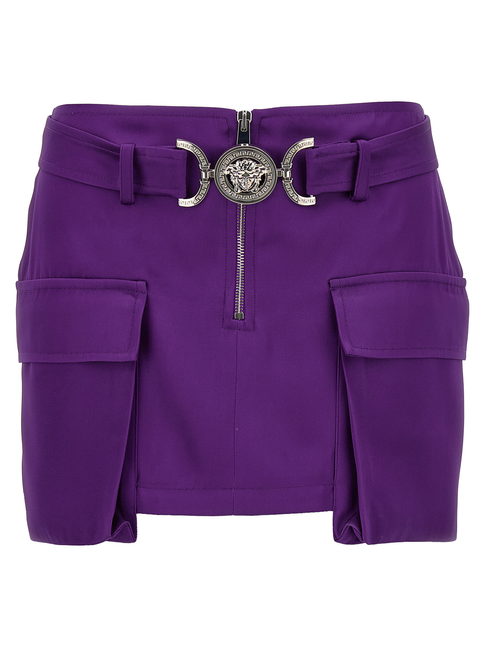 Shop Versace Medusa Biggie Skirt In Purple