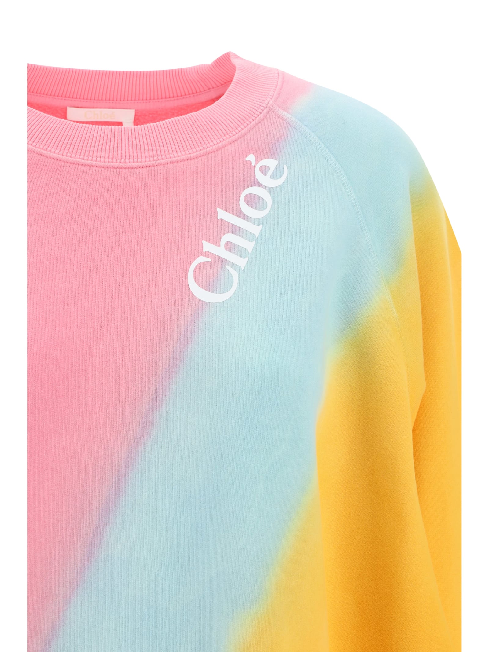 Shop Chloé Sweatshirt In Multicolor Pink 1