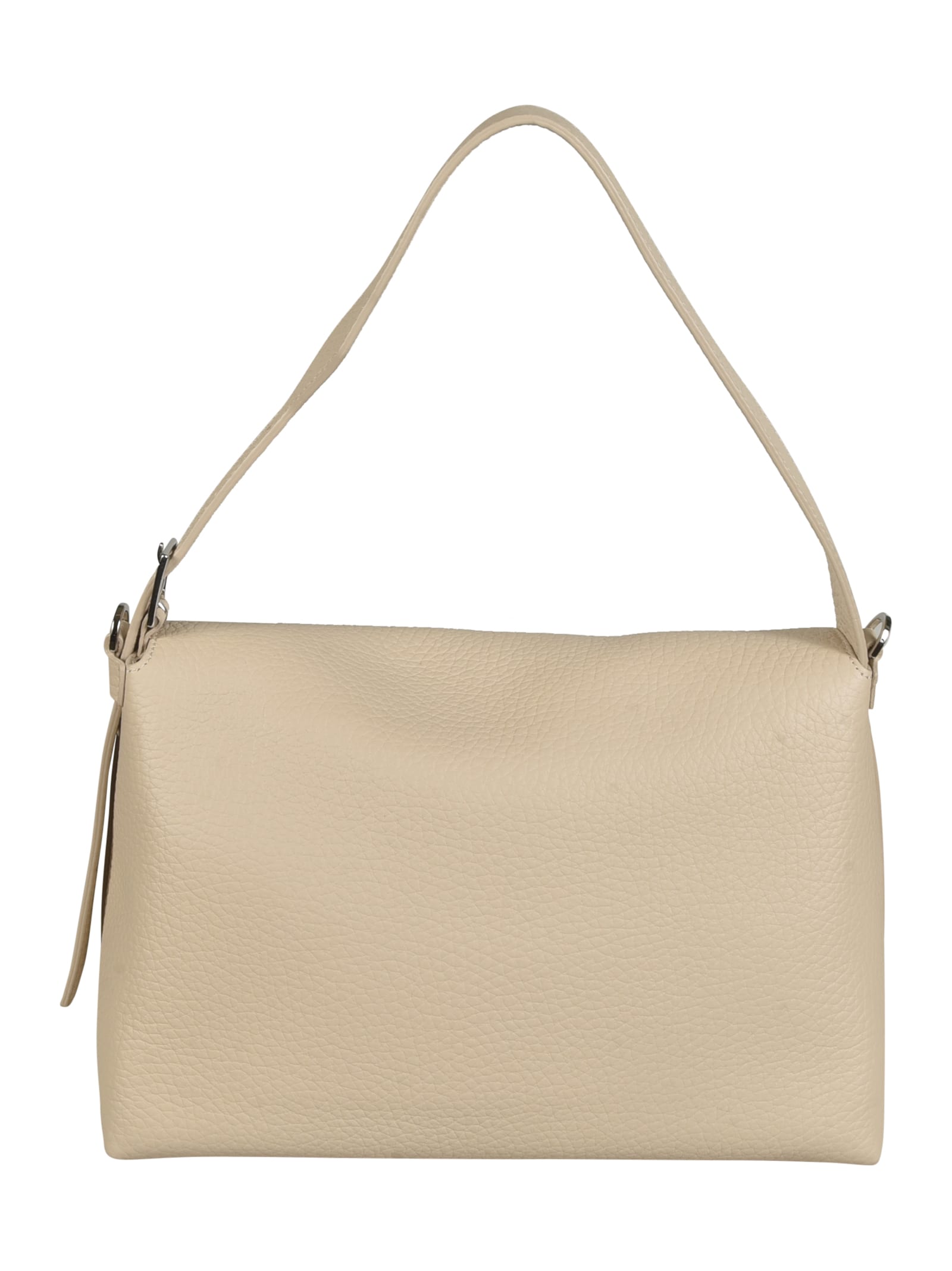 Shop Orciani Logo Flap Shoulder Bag In Ivory