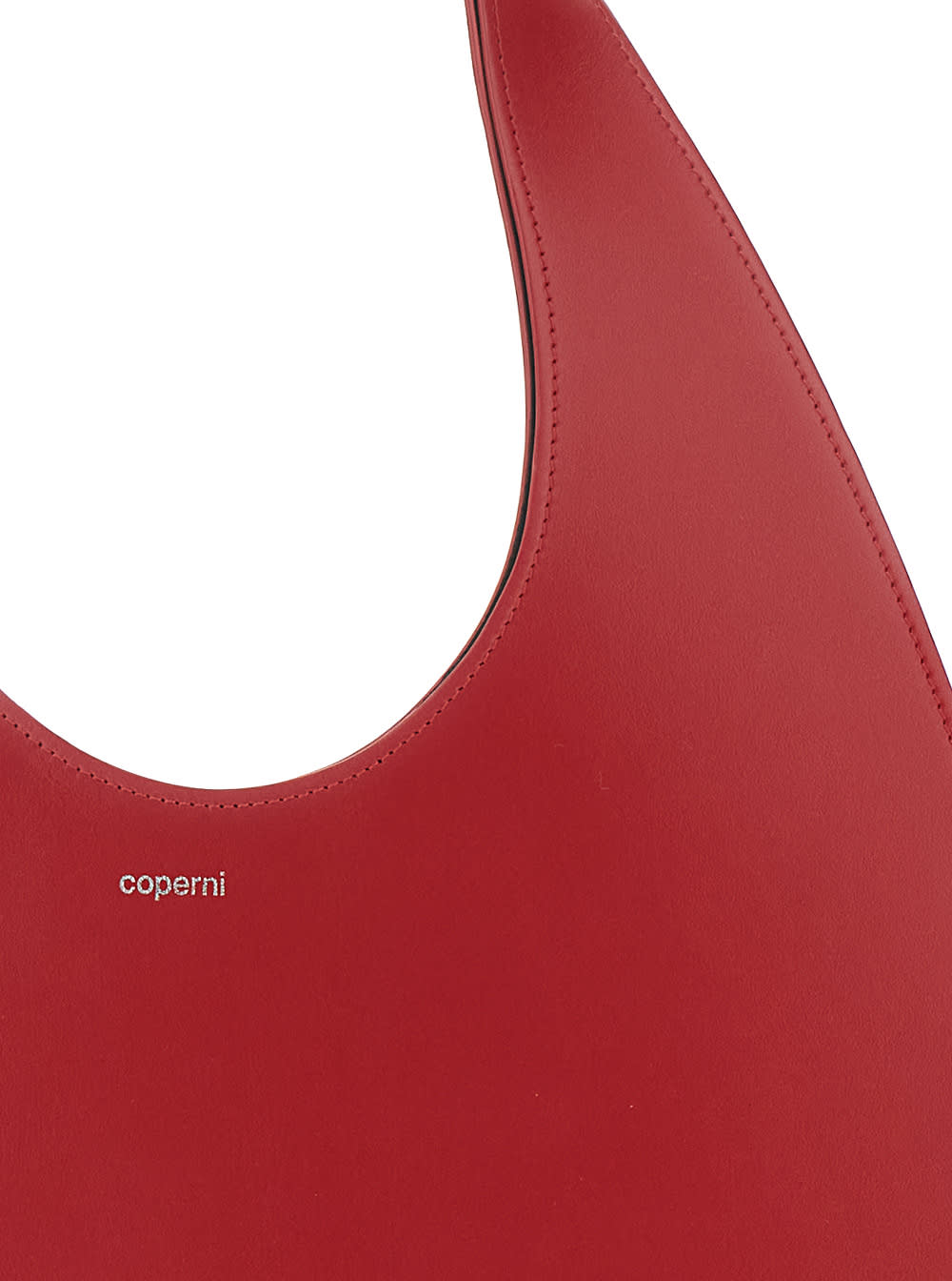 Coperni Red Heart-shaped Handbag With Embossed Logo Lettering On The Front In Leather Woman In Red