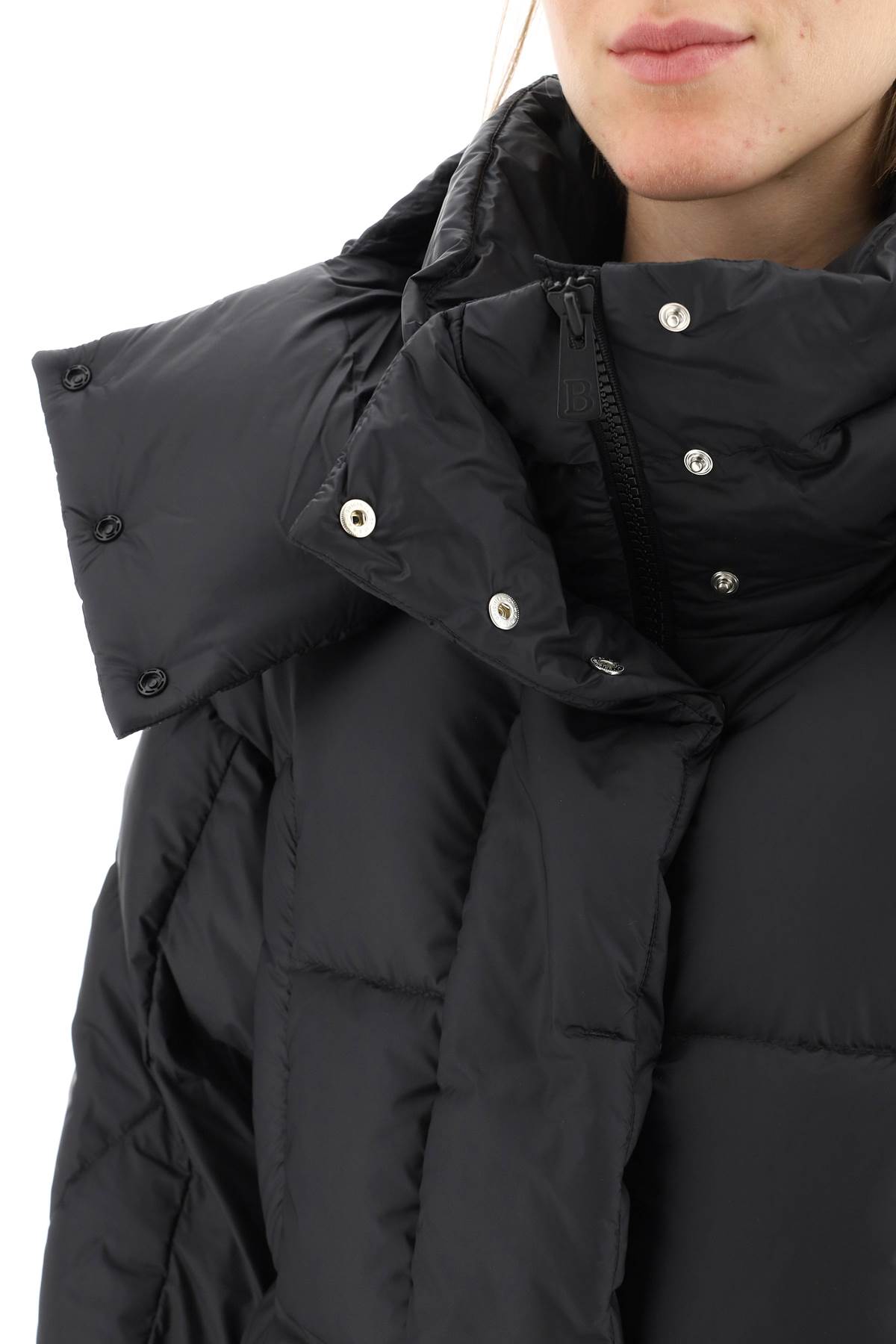 Shop Bacon Puffa Ring Wlt Cropped Puffer Jacket With Snap-off Hood In Black (black)