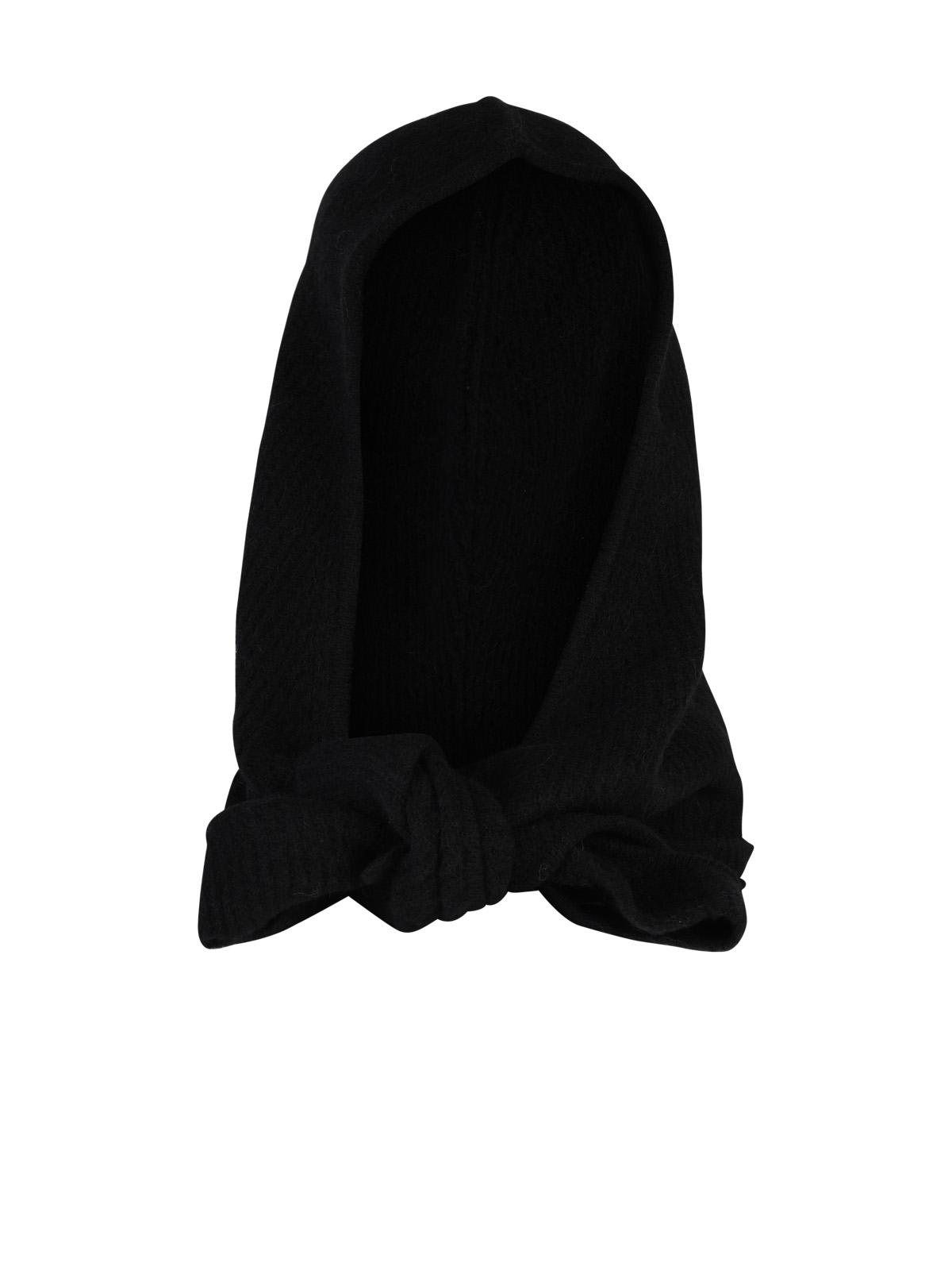 Ganni Balaclava In Beige Wool Blend In Black