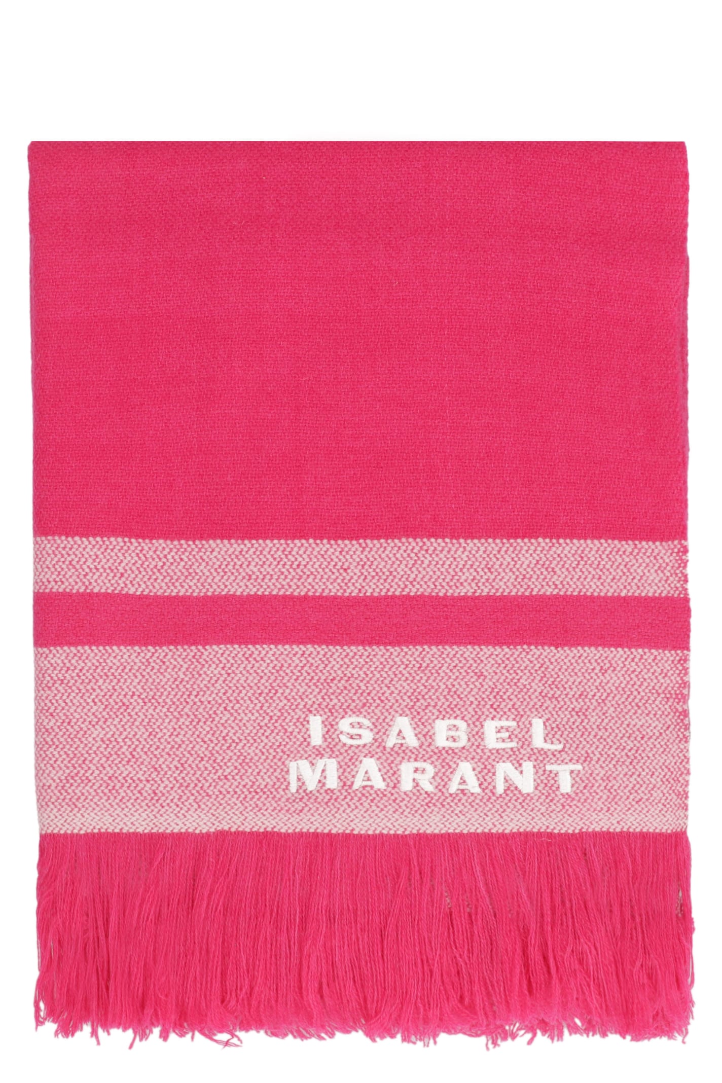 Shop Isabel Marant Anika Wool And Cashemre Scarf In Fuchsia