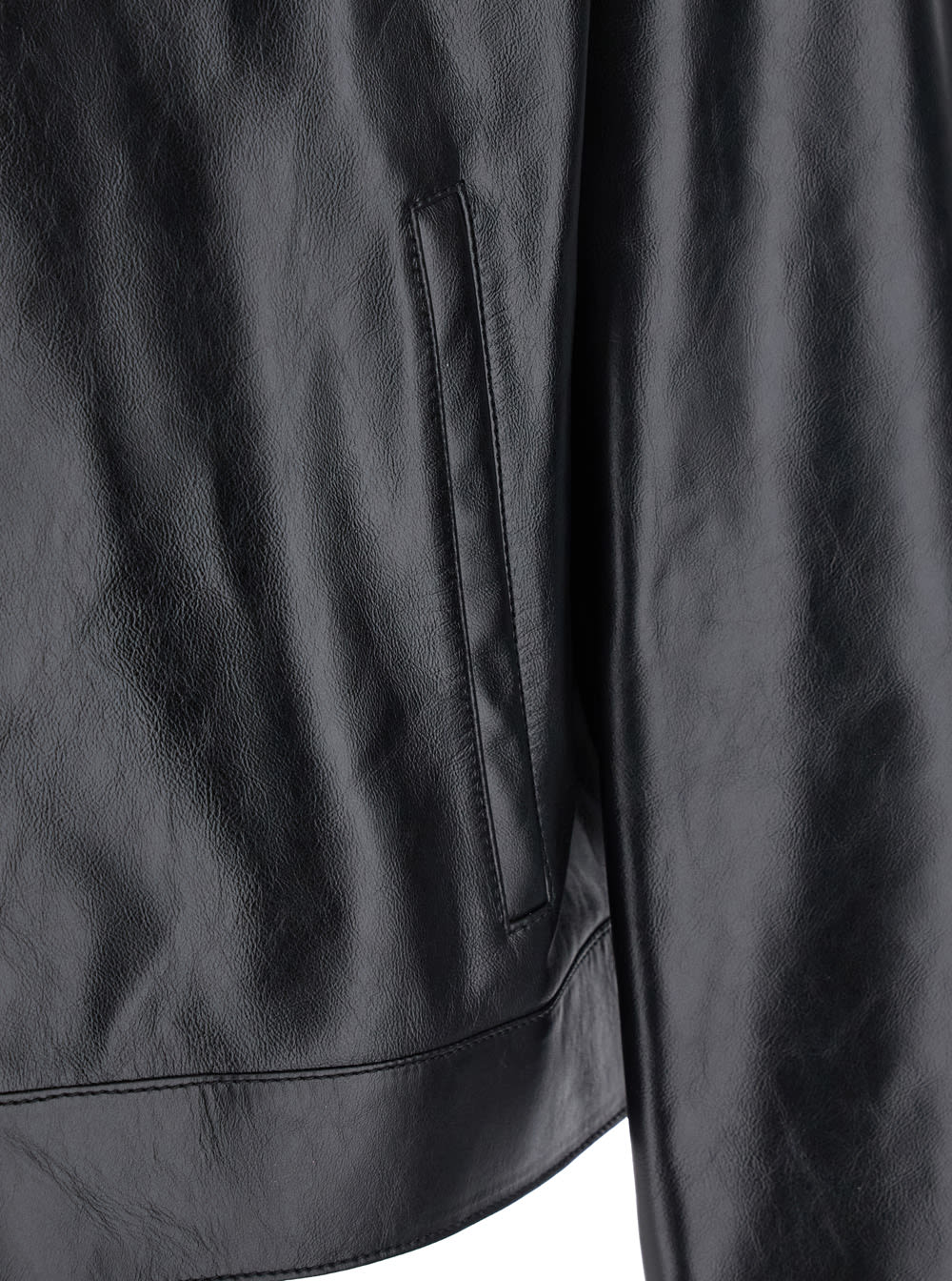 GIVENCHY BLACK JACKET WITH LOGO PATCH ON THE BACK IN LEATHER MAN