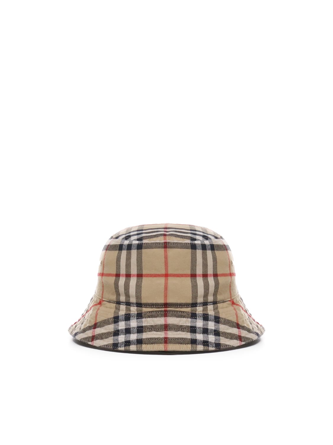 Shop Burberry Vintage Check Bucket Hat In Cotton In Beige