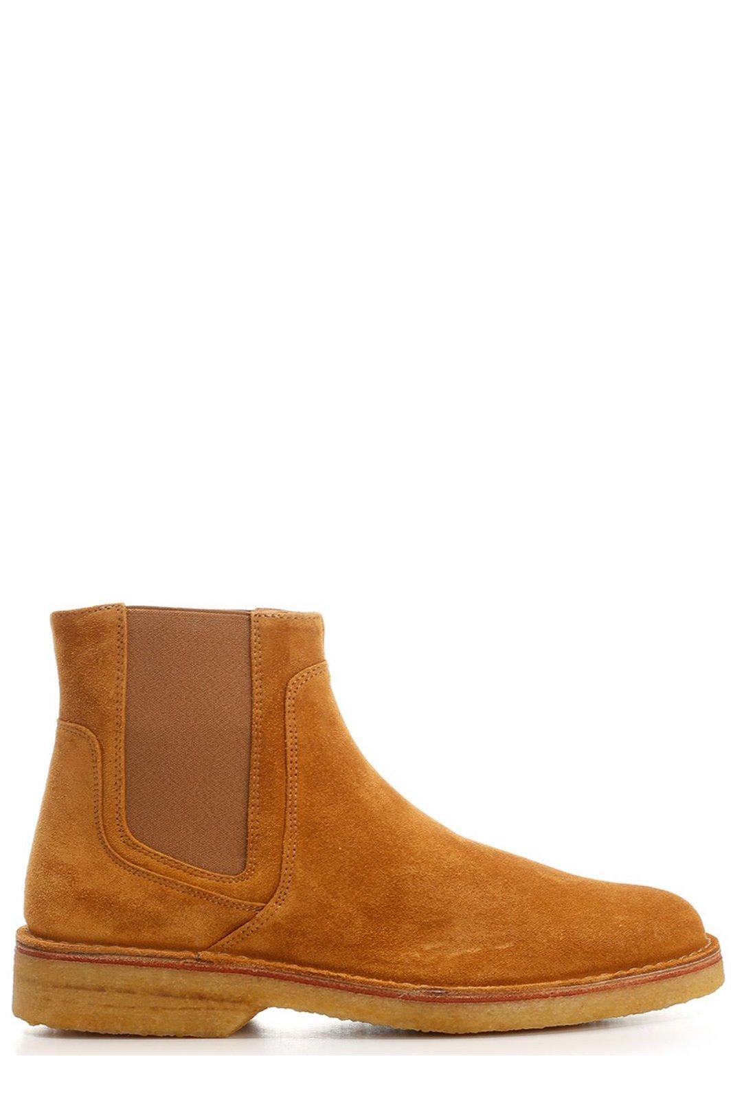 Shop Apc Pointed-toe Ankle Boots In Caf Caramel