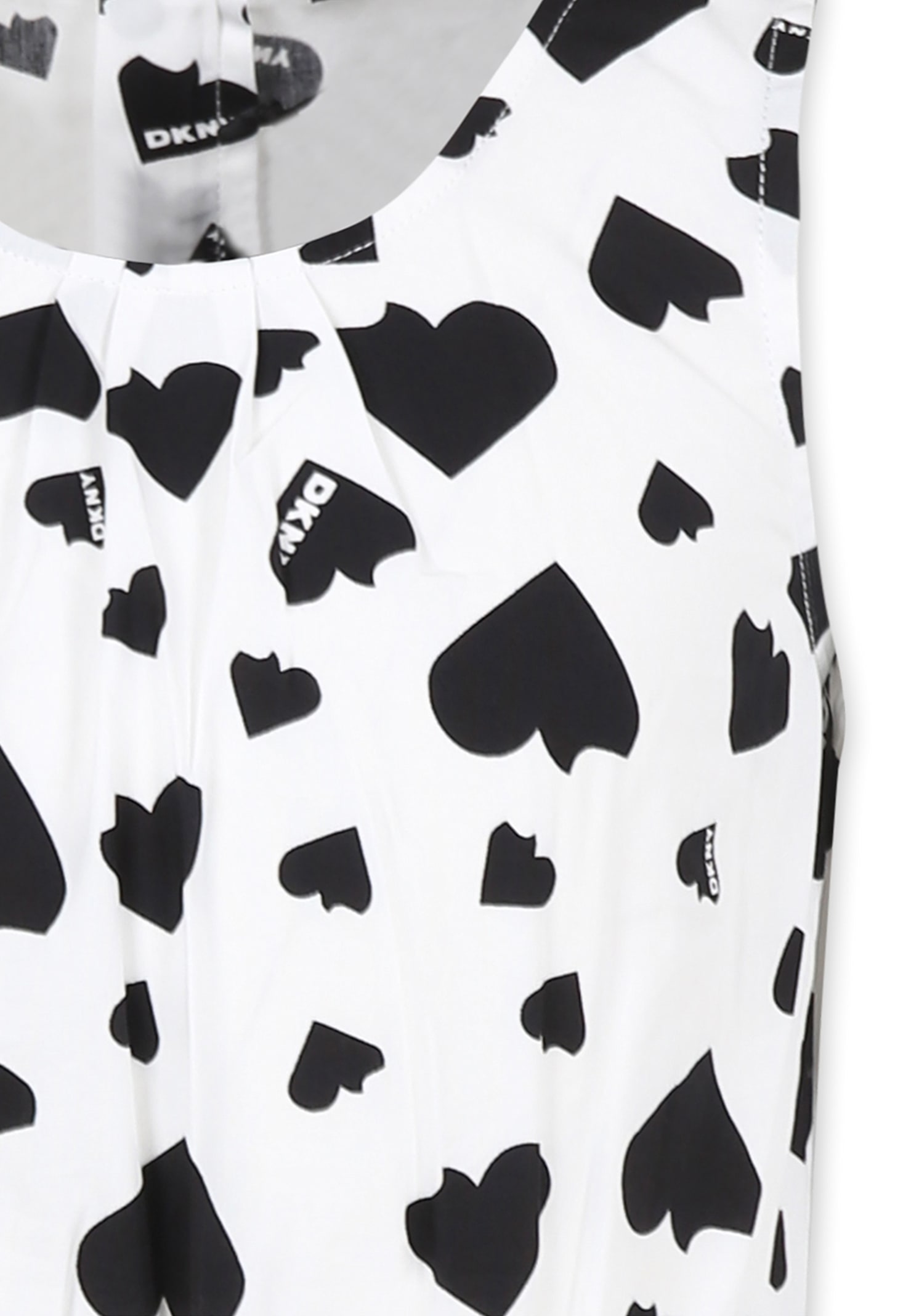 Dkny White Dress For Girl With Hearts In White
