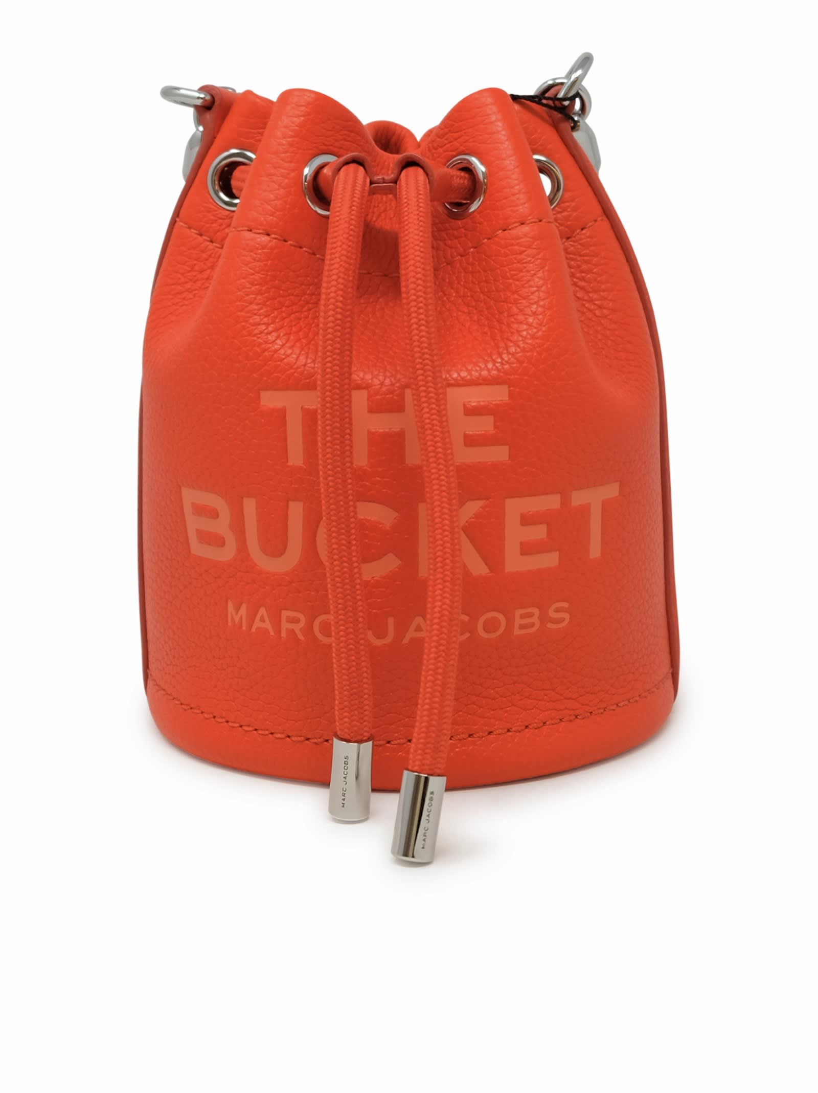 Shop Marc Jacobs Orange Leather The Mini Bucket Bag