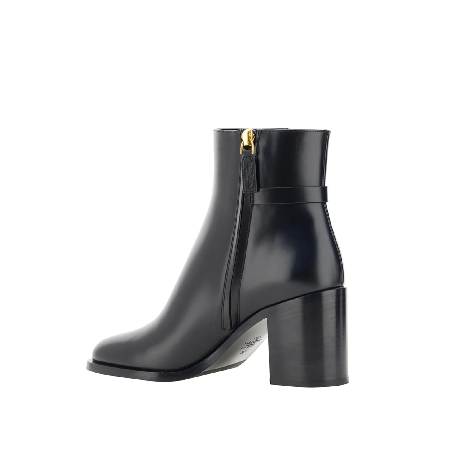 Shop Valentino Garavani Vlogo Leather Ankle Boots In Black