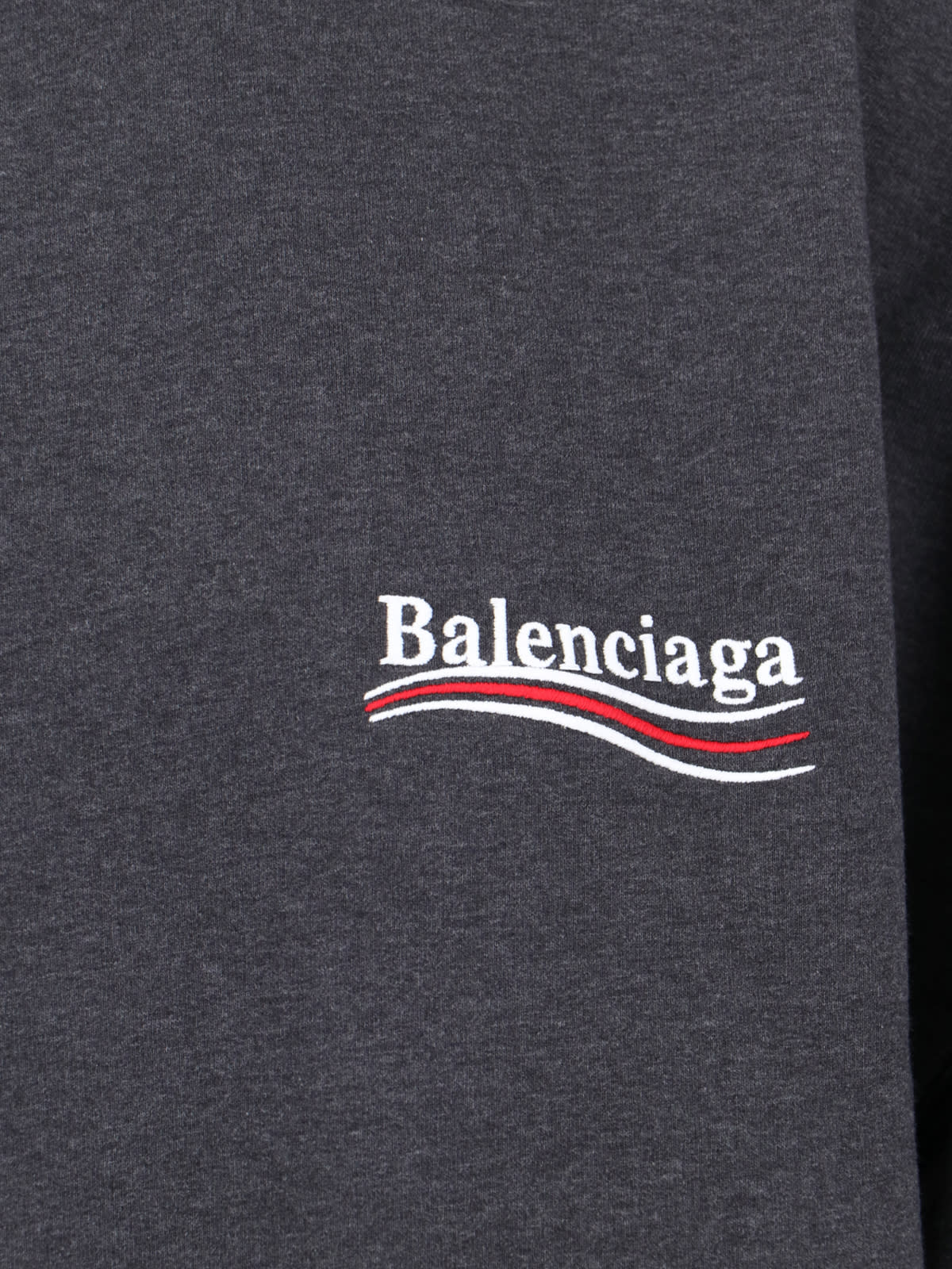 Shop Balenciaga Logo Hoodie In Gray
