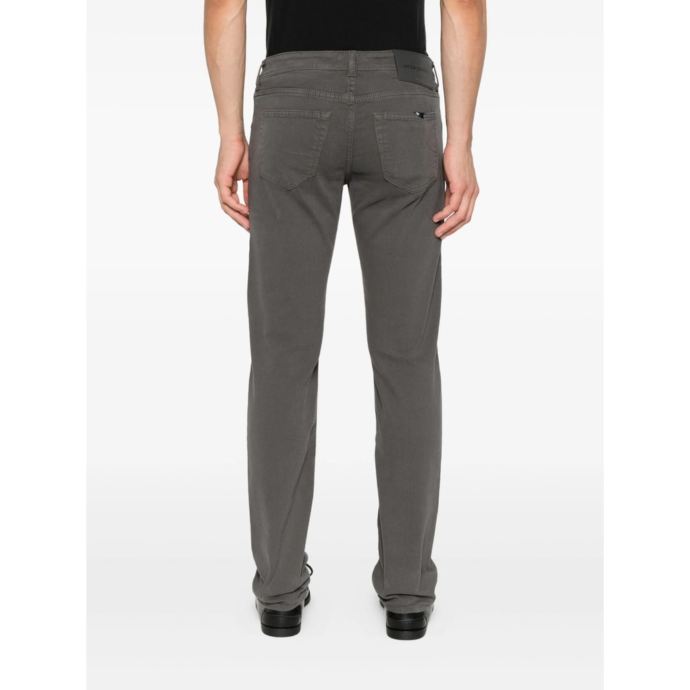 Jacob Cohen Button-fly Five-pocket Trousers In Gray