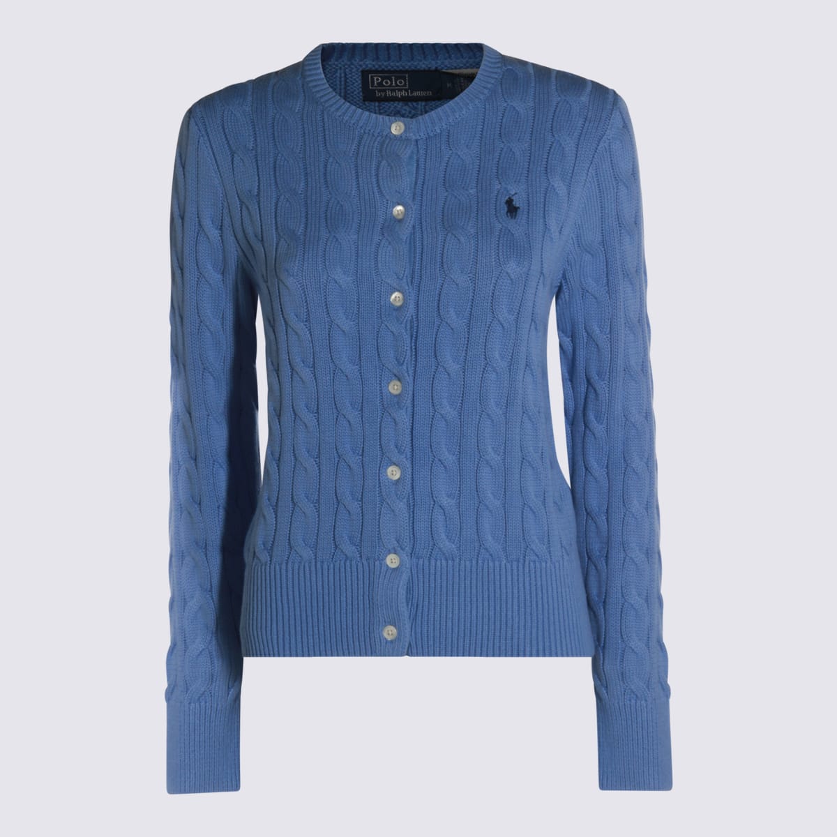 Polo Ralph Lauren Light Blue Cotton Knitwear In Blue