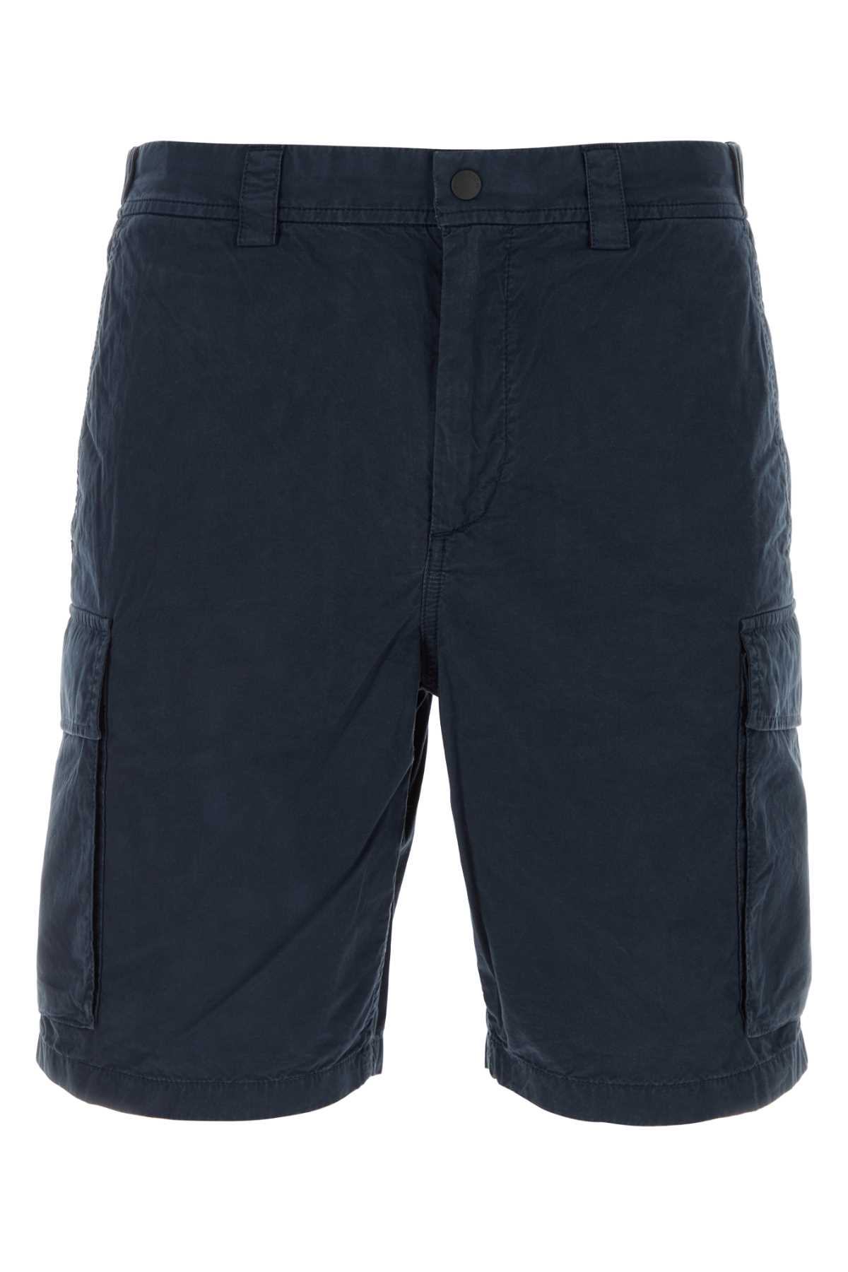 Blue Cotton Bermuda Shorts