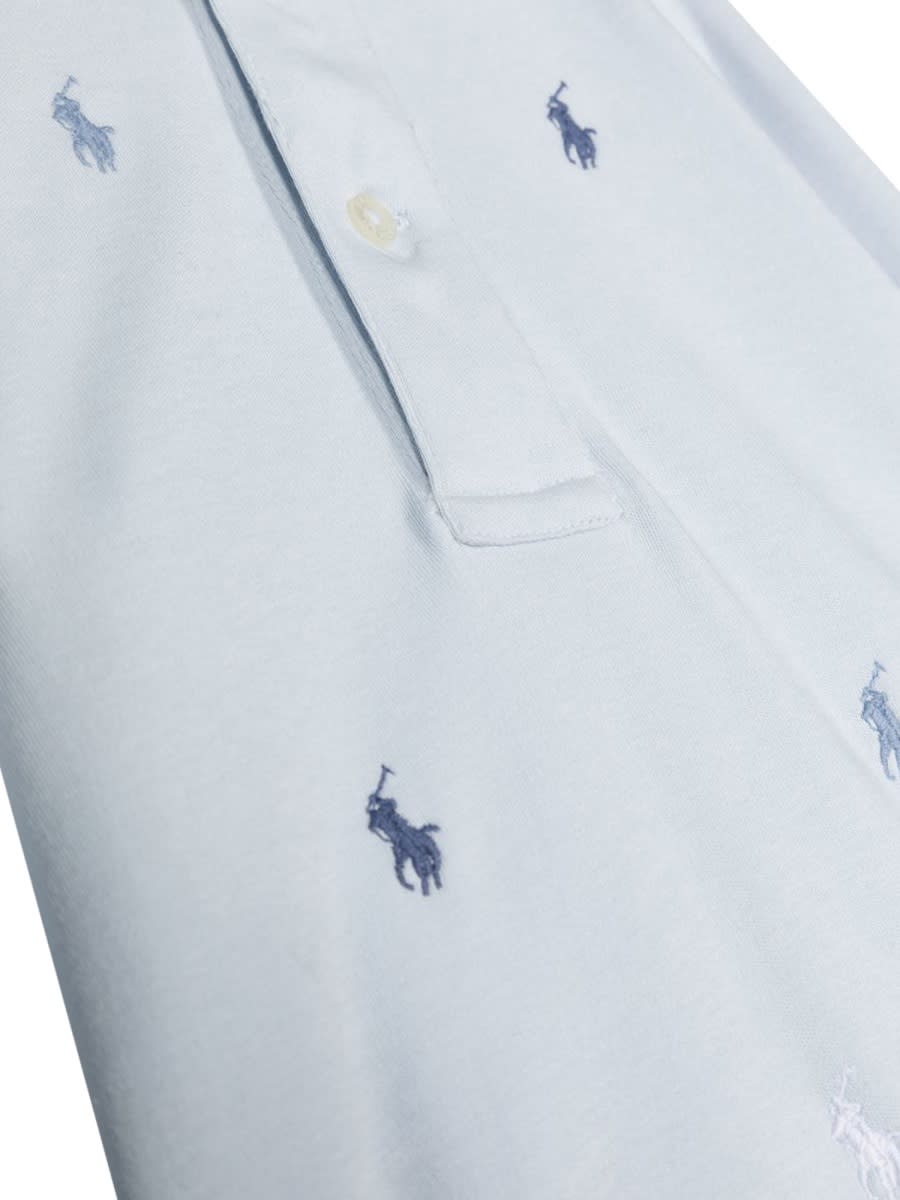Polo Ralph Lauren Allover Logo Jumpsuit In Blue