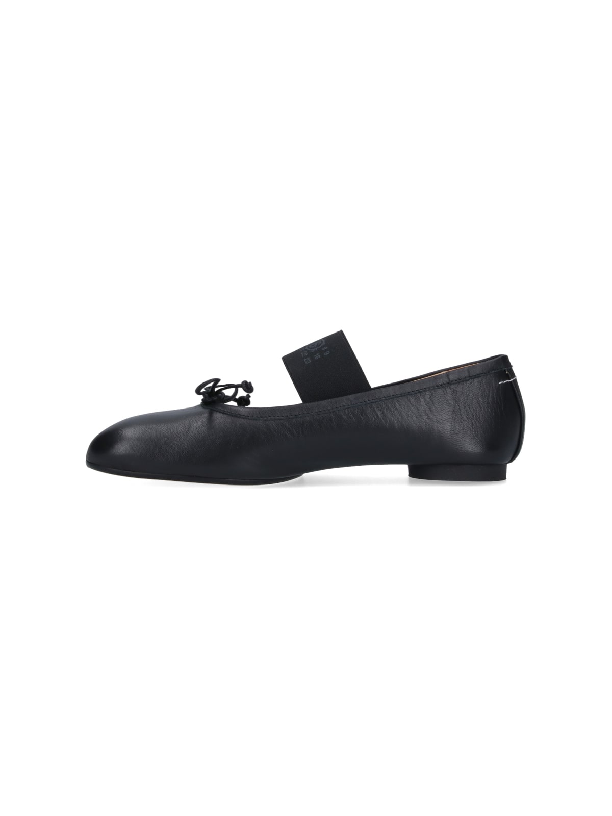 Mm6 Maison Margiela Smooth Leather Anatomical Ballerina In Black