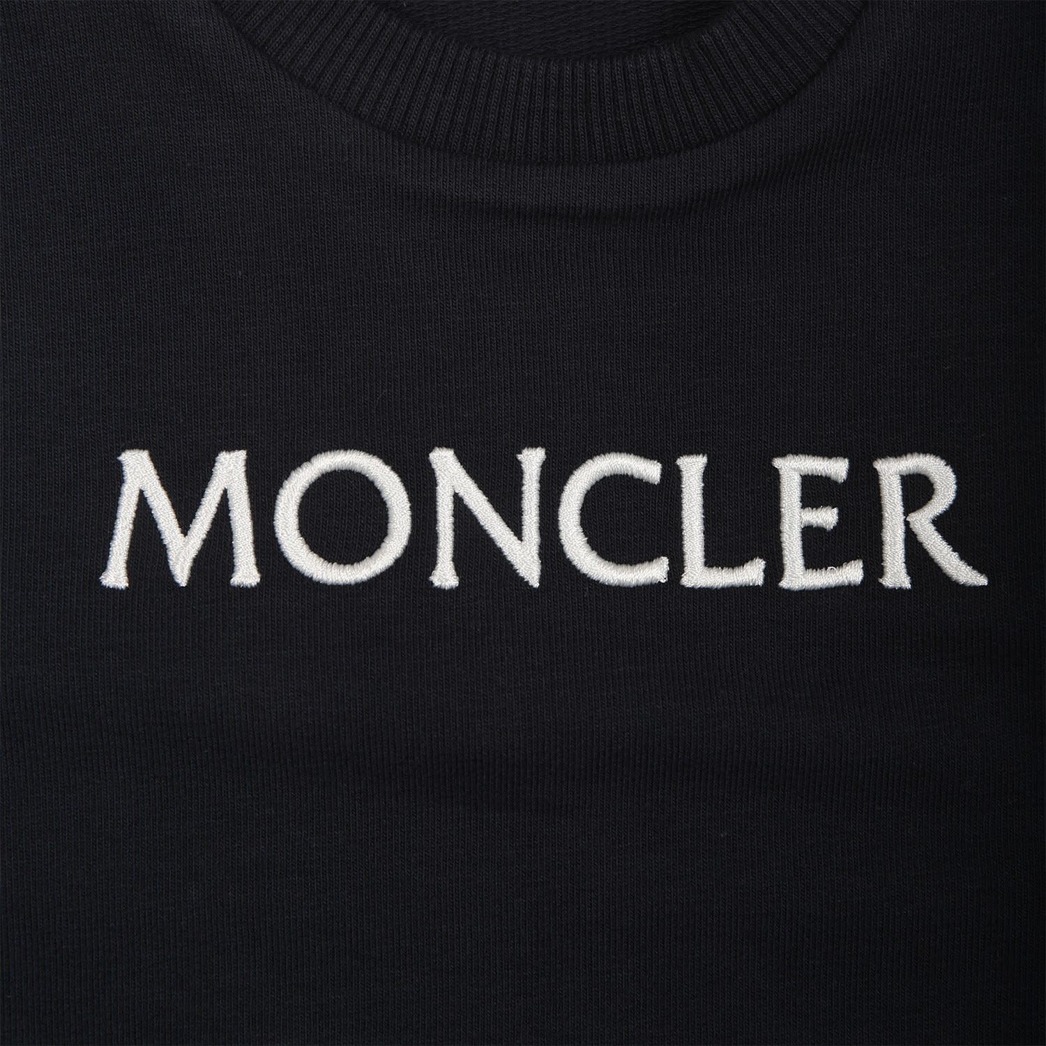 Shop Moncler Blue Sweatshirt For Baby Girl With Logo