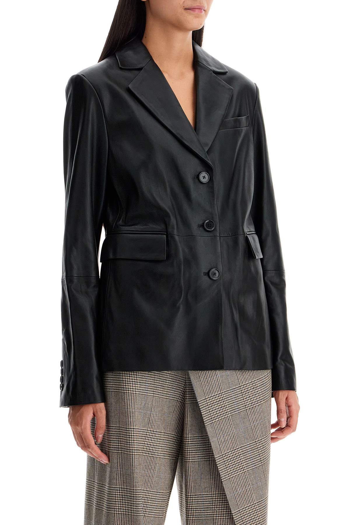 Shop Loulou Studio Aldo Leather Blazer In Black (black)