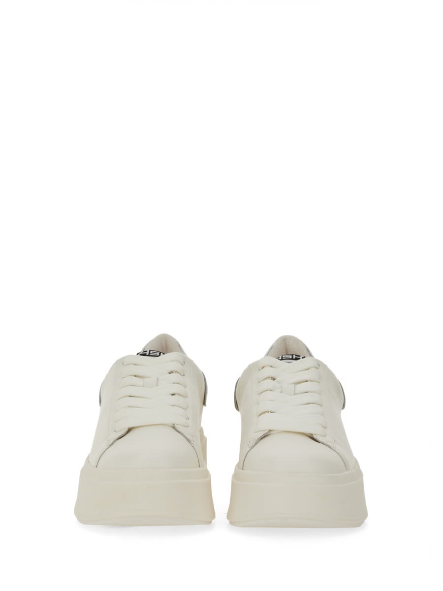 Ash Ankle Padded Platform Sole Metallic Heel In White