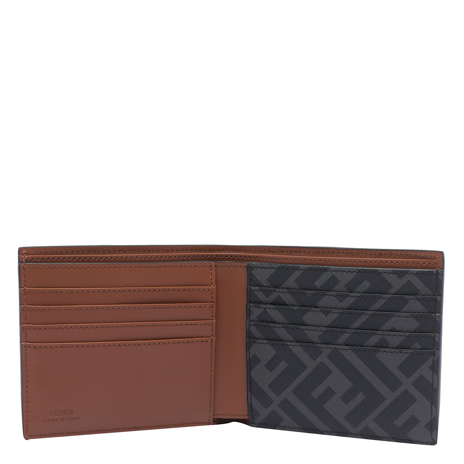Fendi Portafoglio In Pelle Caramello Uomo