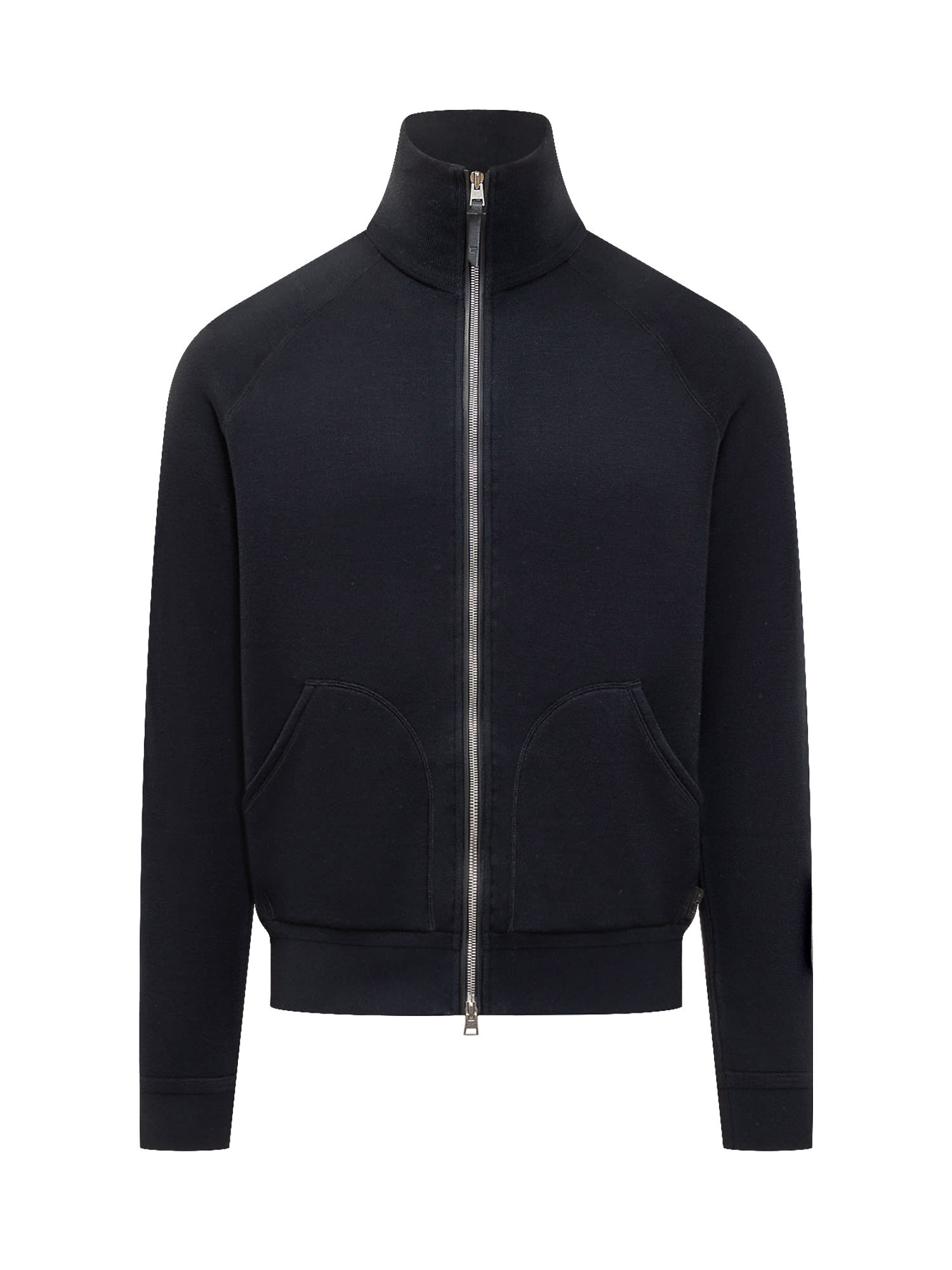 Shop Tom Ford Full Zip Sweatshirt In Midnight Navy